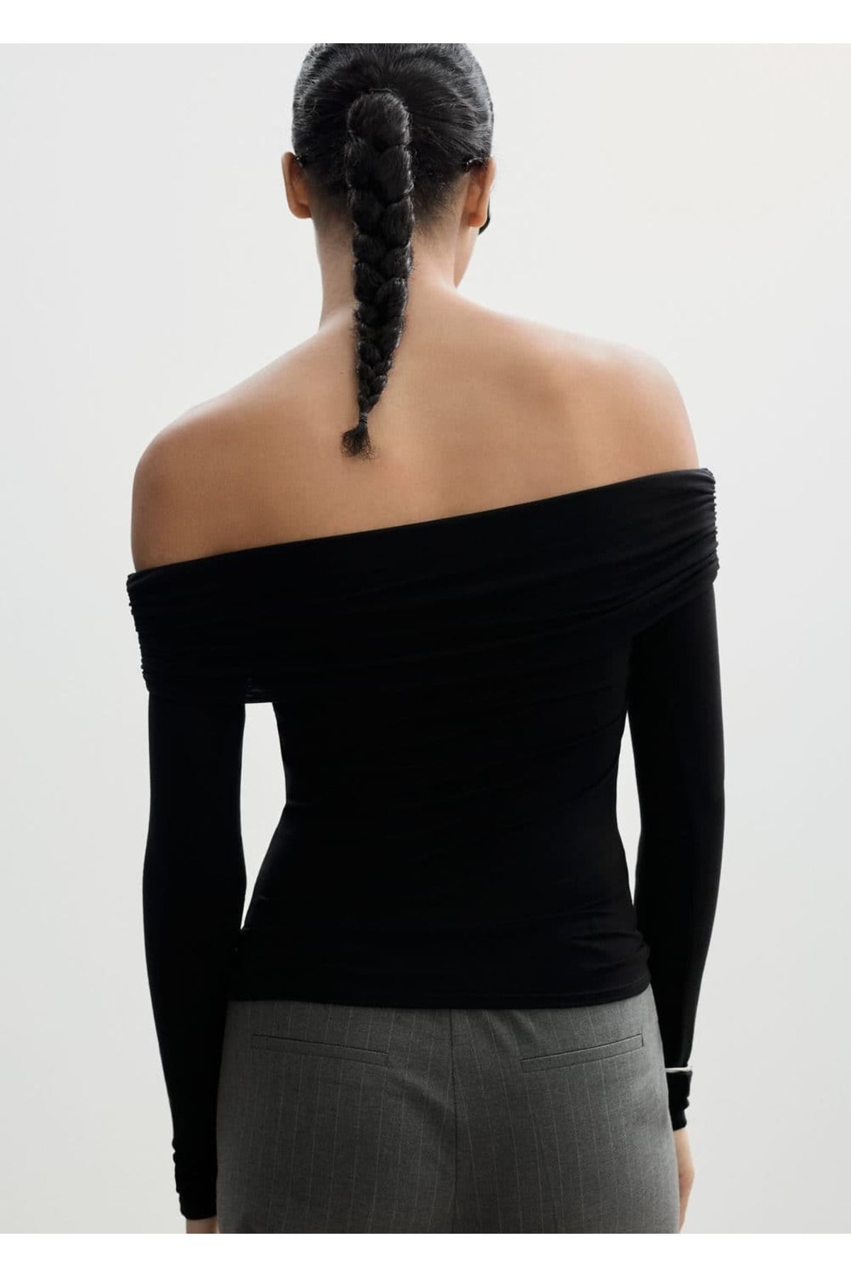 MANGO Woman-T-Shirt with Open Shoulders 4