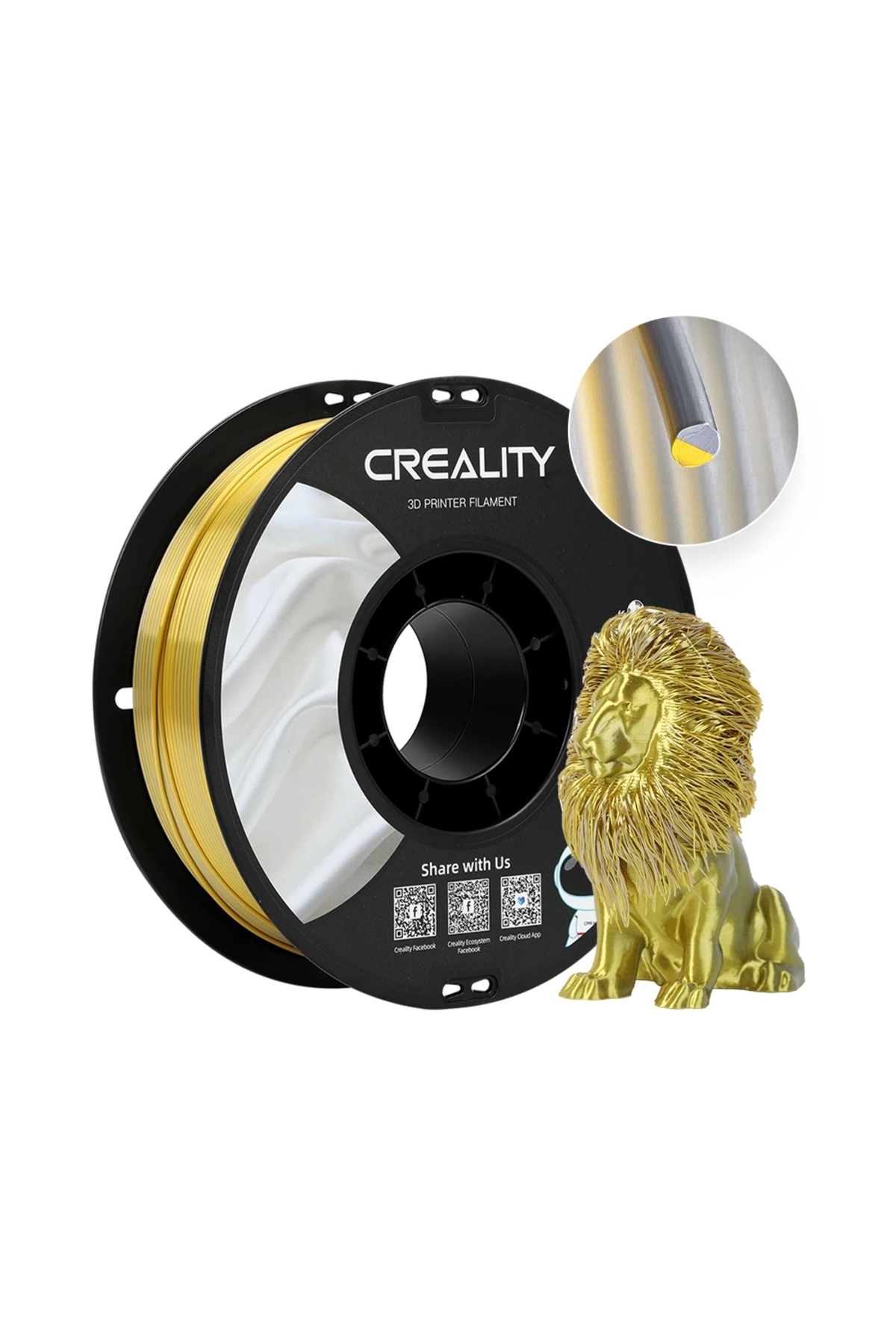 Creality CR-Silk Altın Gümüş Filament 1Kg 1.75mm - Fiyatı, Yorumları