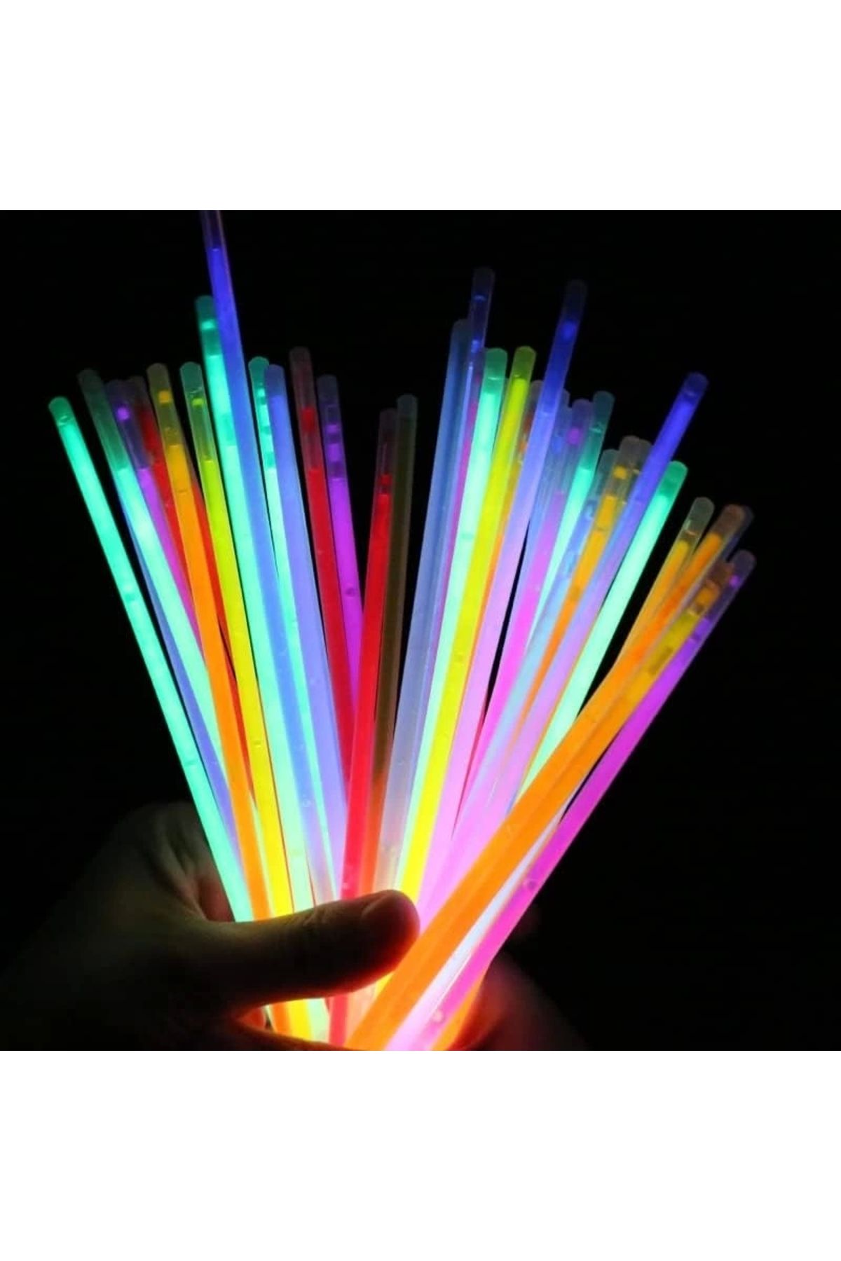 SYNOPE Çocuk Karanlıkta Yanan Parlayan Fosforlu Glow Stick Çubuk Bileklik 50 Adet