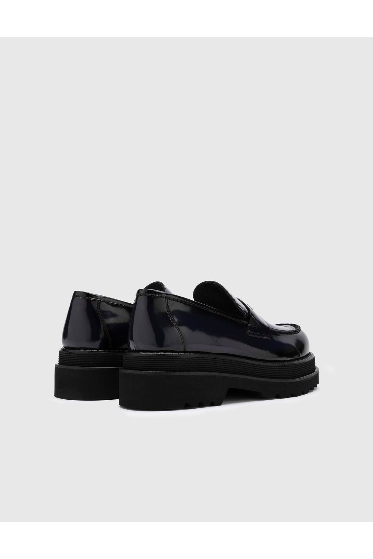 کفش های کژوال مردانه LOAFER BLUE NAVY LEAVY چرمی İlvi