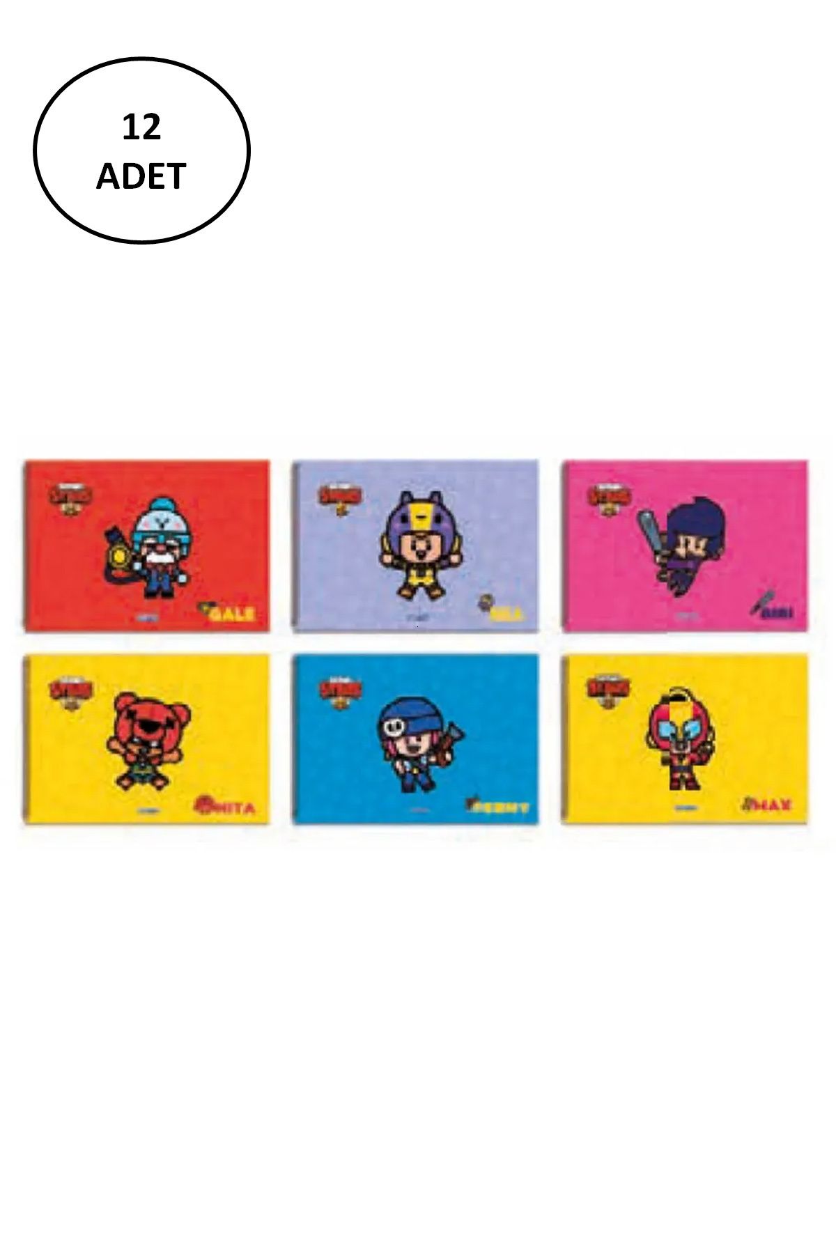 biltekno Gıpta Brawl Stars Spiralli Resim Defteri 25x35cm 15 Yaprak (12 Li Paket)