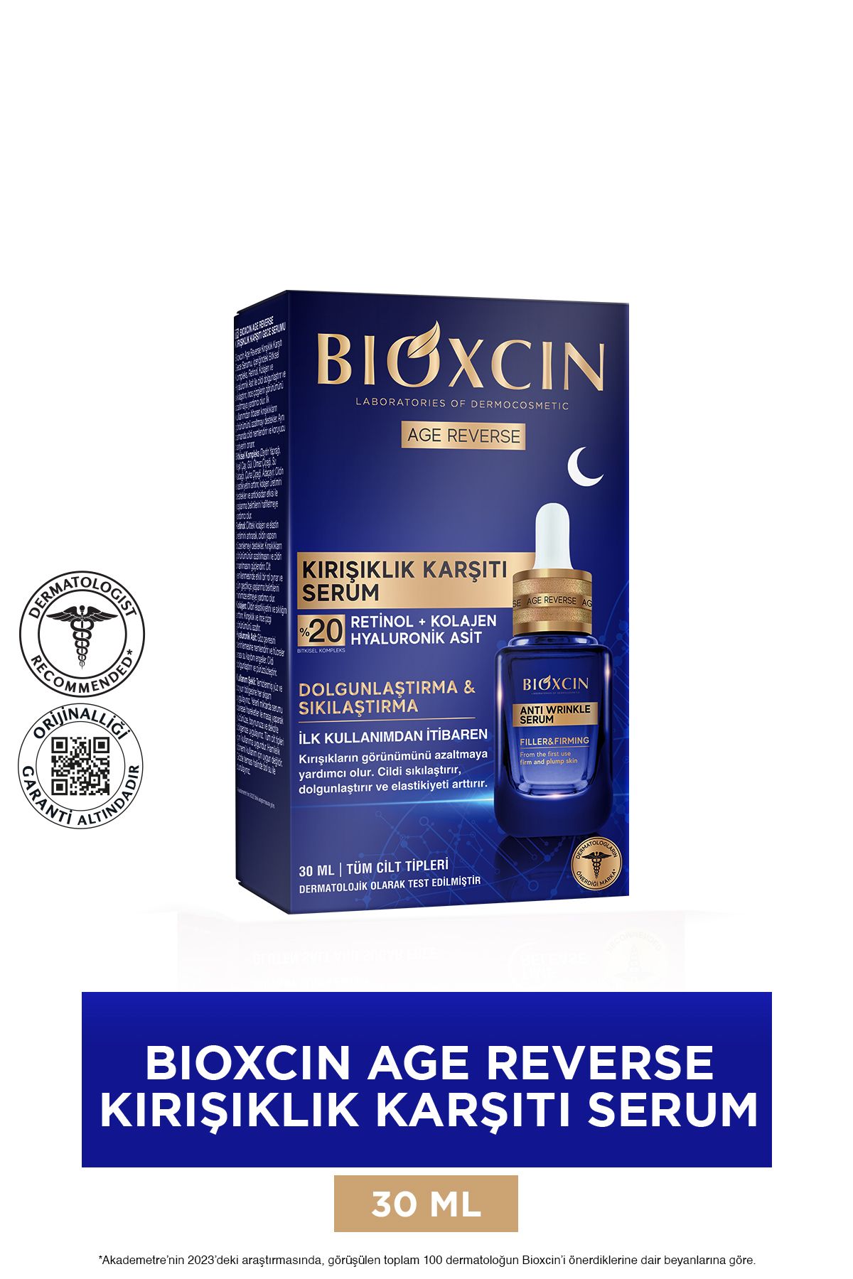 سرم ضد چروک Age Reverse 30 ML - 20% رتینول، کلاژن سازی، سفتی Bioxcin