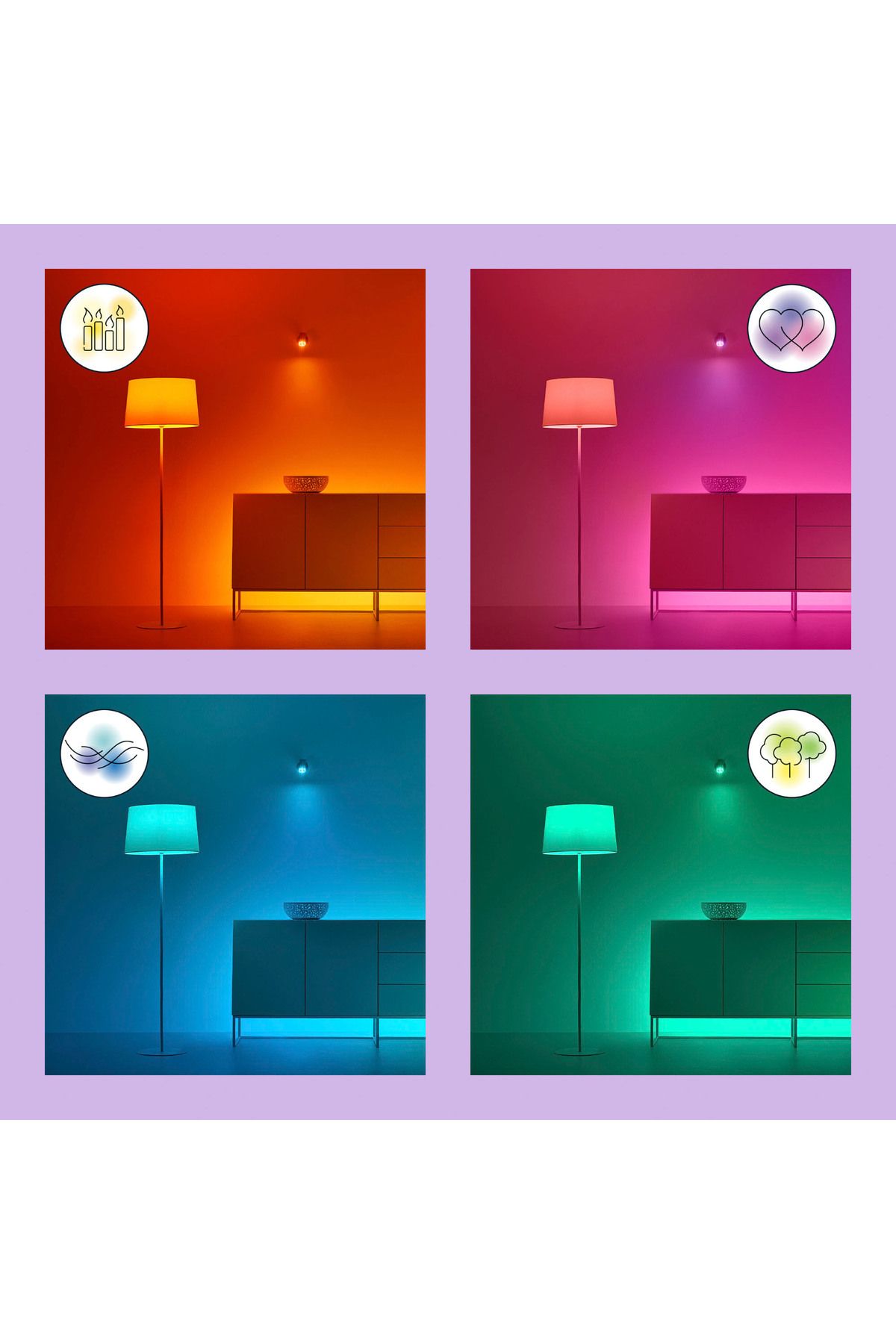 Wiz-60W Colorful Ambience E27 Light Bulb - Matter, Google Home, Alexa Compatible Smart Model (A60) 7