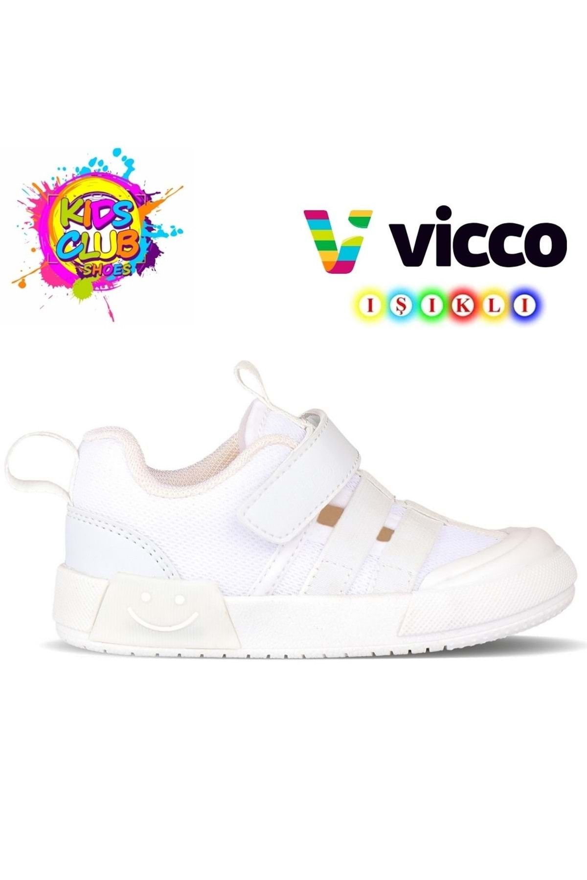 Kids Club Shoes-Vicco Momo Orthopedic Lighted Children's Sneakers - WHITE 1