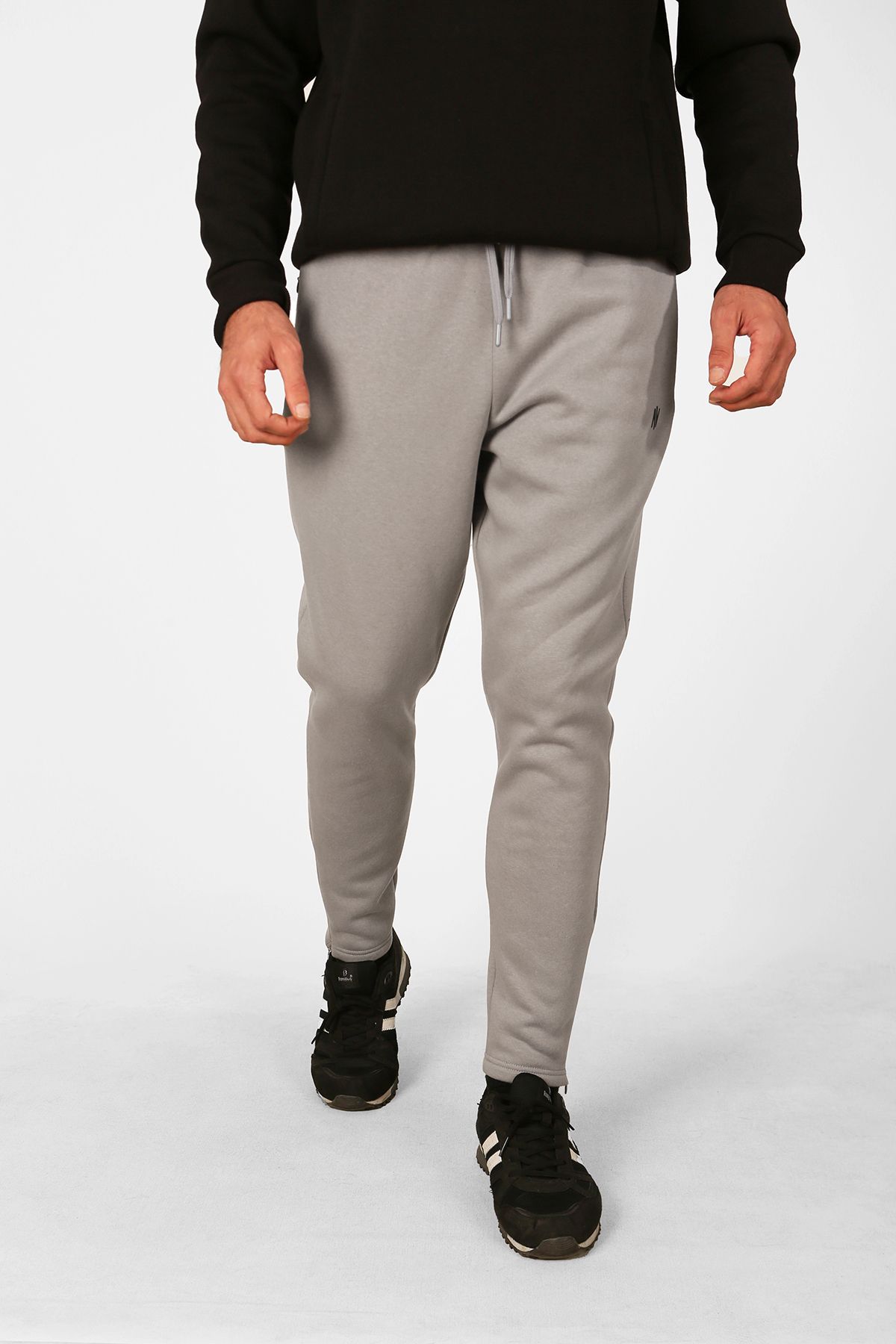 Man Of Man-Men's Jogger Pants with Zippered Pockets and Hidden Zipper Detail with Elastic Waist and Laces 2