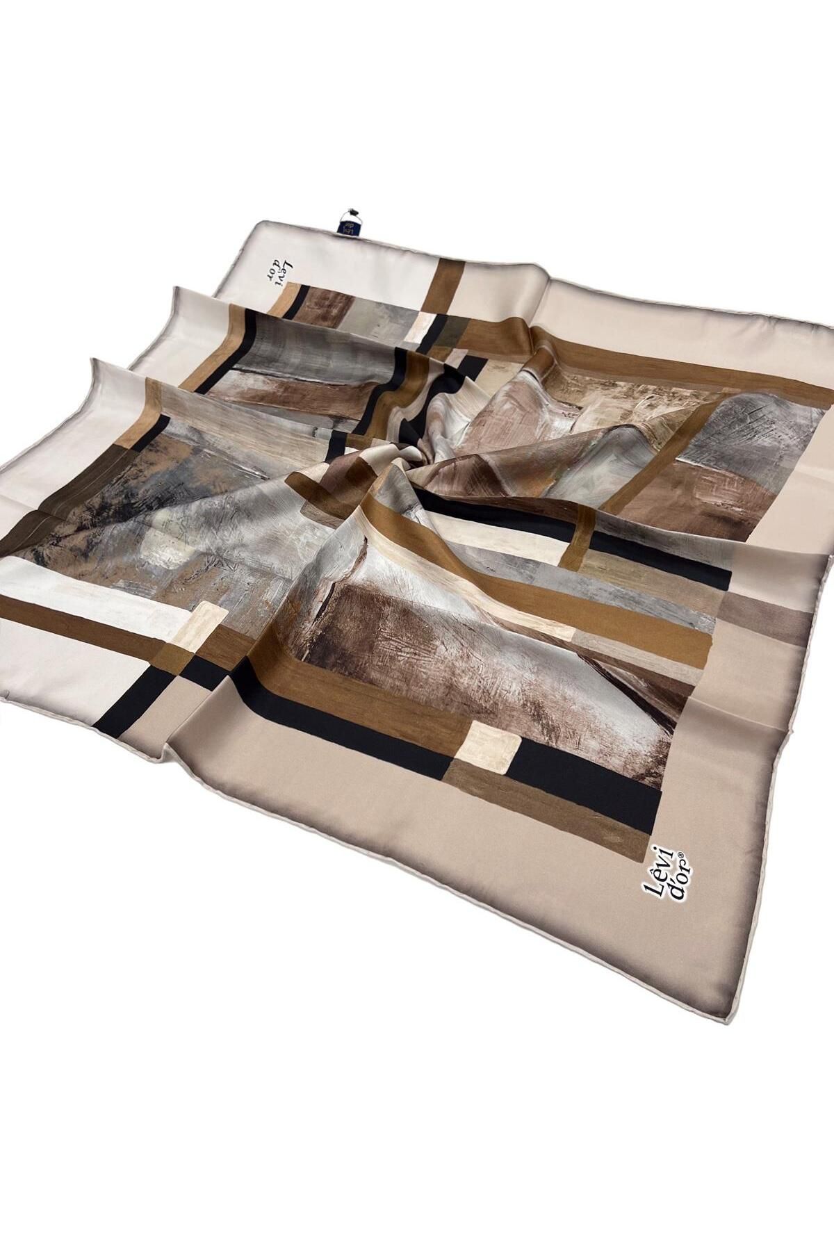 روسری چند رنگ Twill Ipek 3879 Mink Levidor