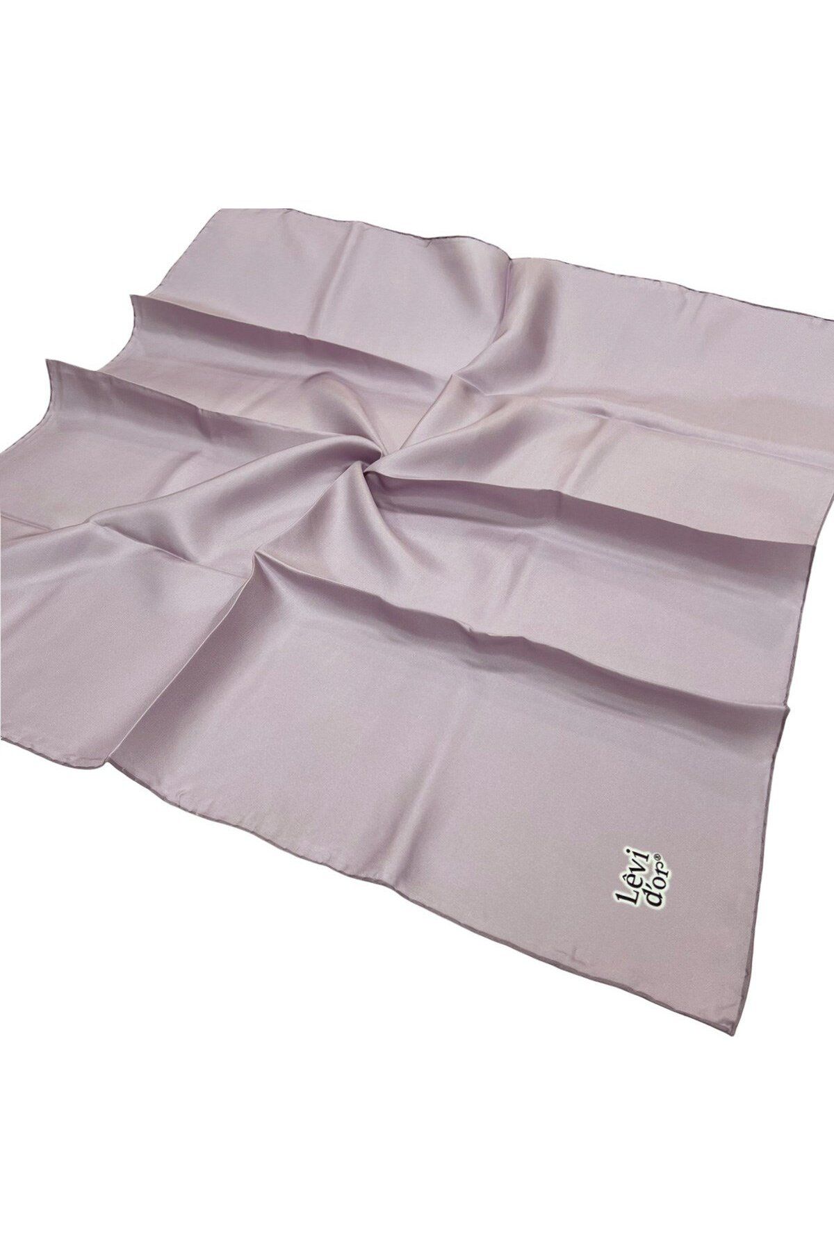 Levidor-Απλό Μεταξωτό Φουλάρι Twill - Ανοιχτό Λιλά 1