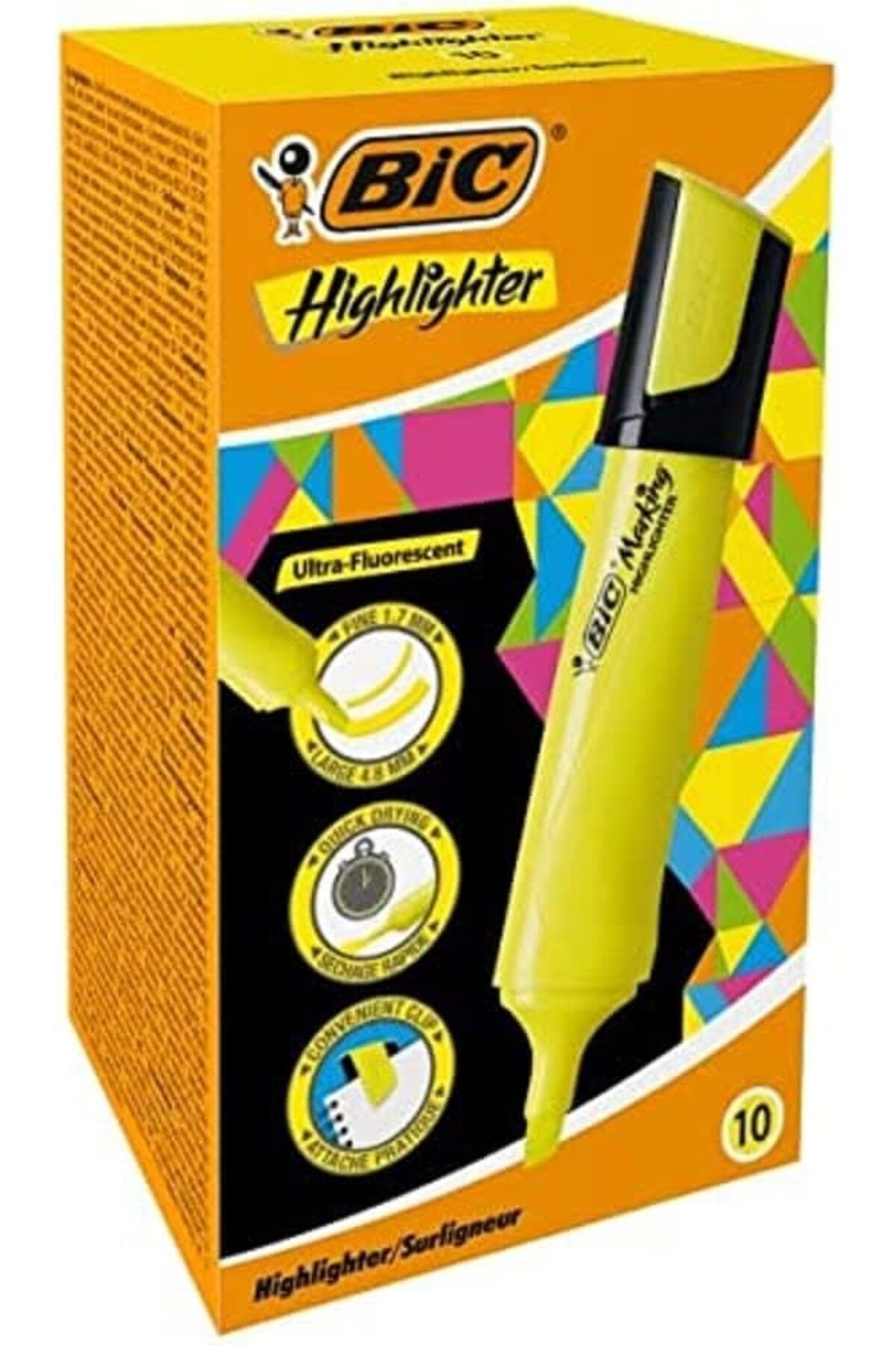 STOREMAX nhlshp Marking Flat Highlighter Fosforlu Kalem 10'lu Kutu Sarı gextrnh 1051353