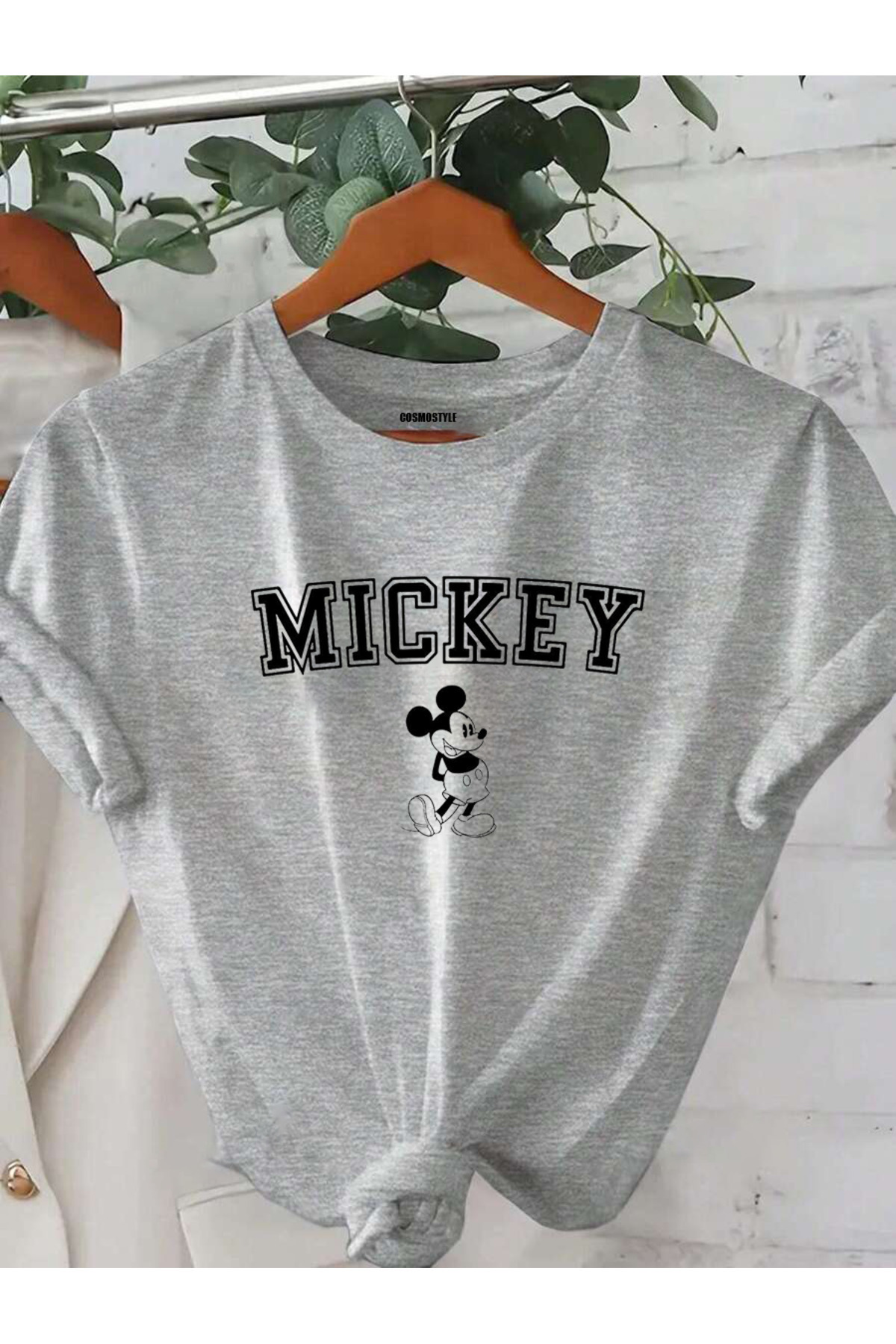 Cosmo Style-Mickey Patterned Wide Fit Unisex T-Shirt Series - Large Size Oversize Curve 6