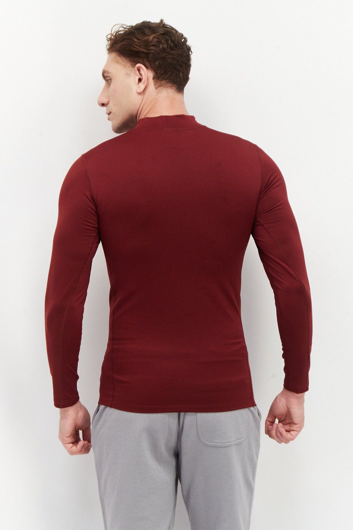 New Balance-Men Sportswear Fit Long Sleeves Training Sweatshirt, Maroon 4