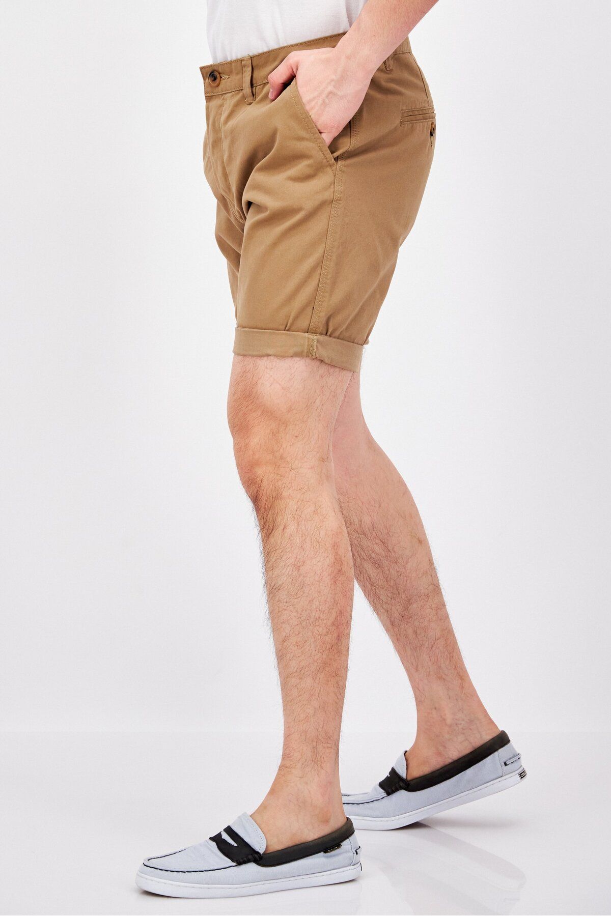 Threadbare-Men Regular Fit Solid Basic Short, Tan 3