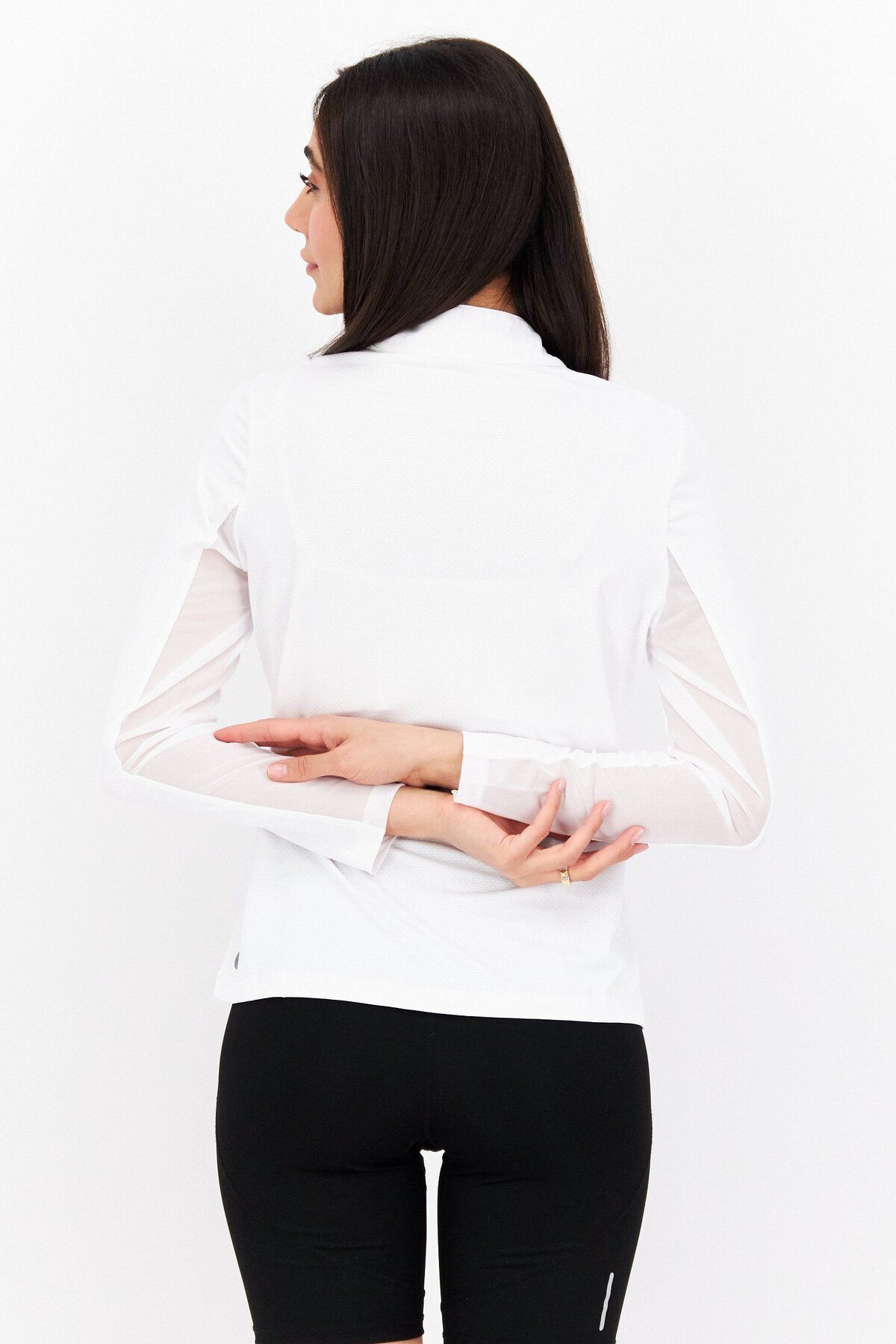 Gottex-Women Sportswear Fit Long Sleeve Training Top, White 2