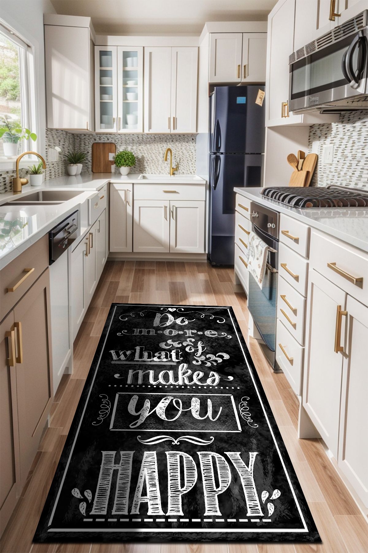Lattedizayn Piru Eskitme Yıkanabilir Kaymaz Pamuk Taban Kadife Salon Mutfak Halısı Yolluk Kilim