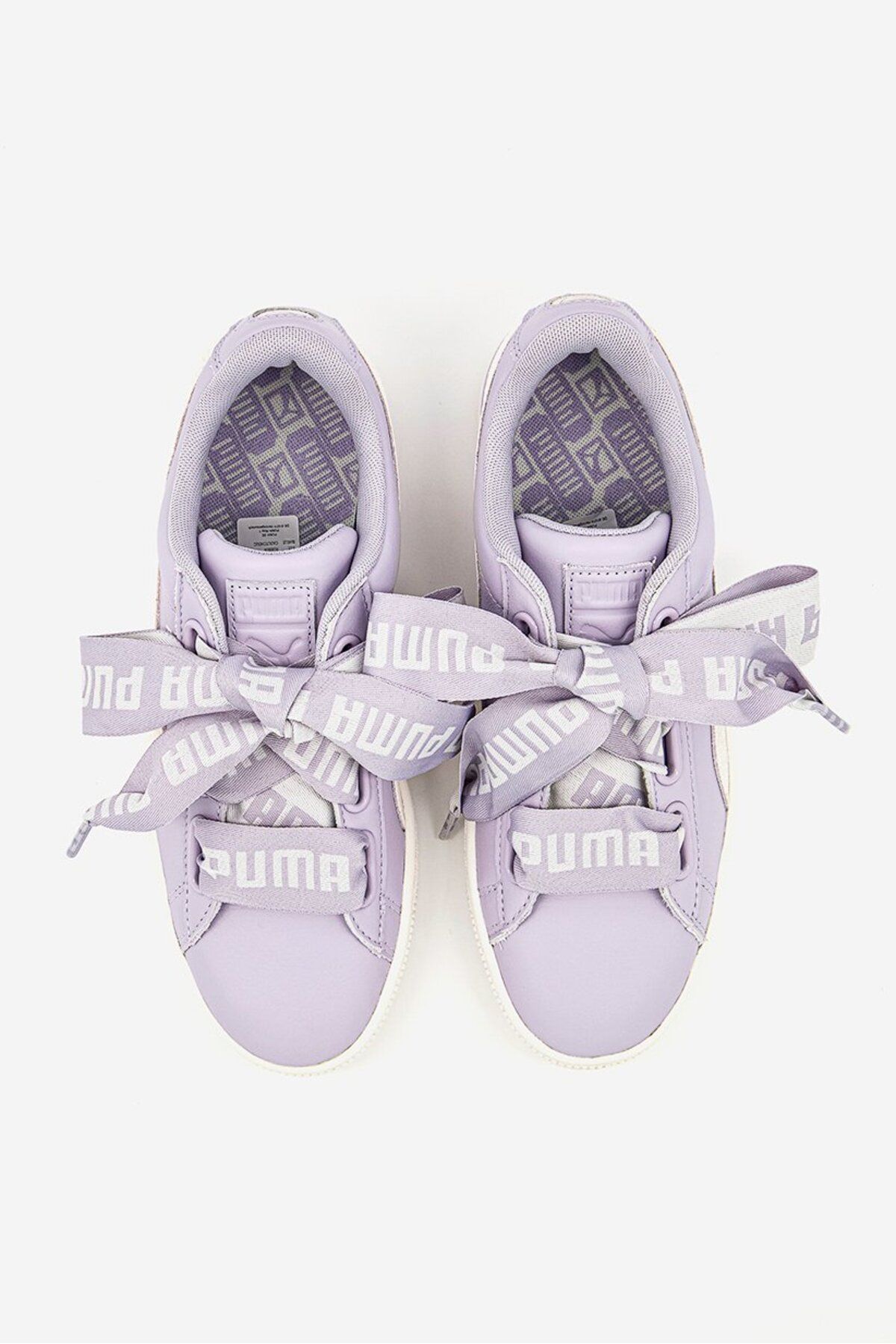 Puma-Women Basket Heart Lace Up Casual Shoe, Purple and White 3