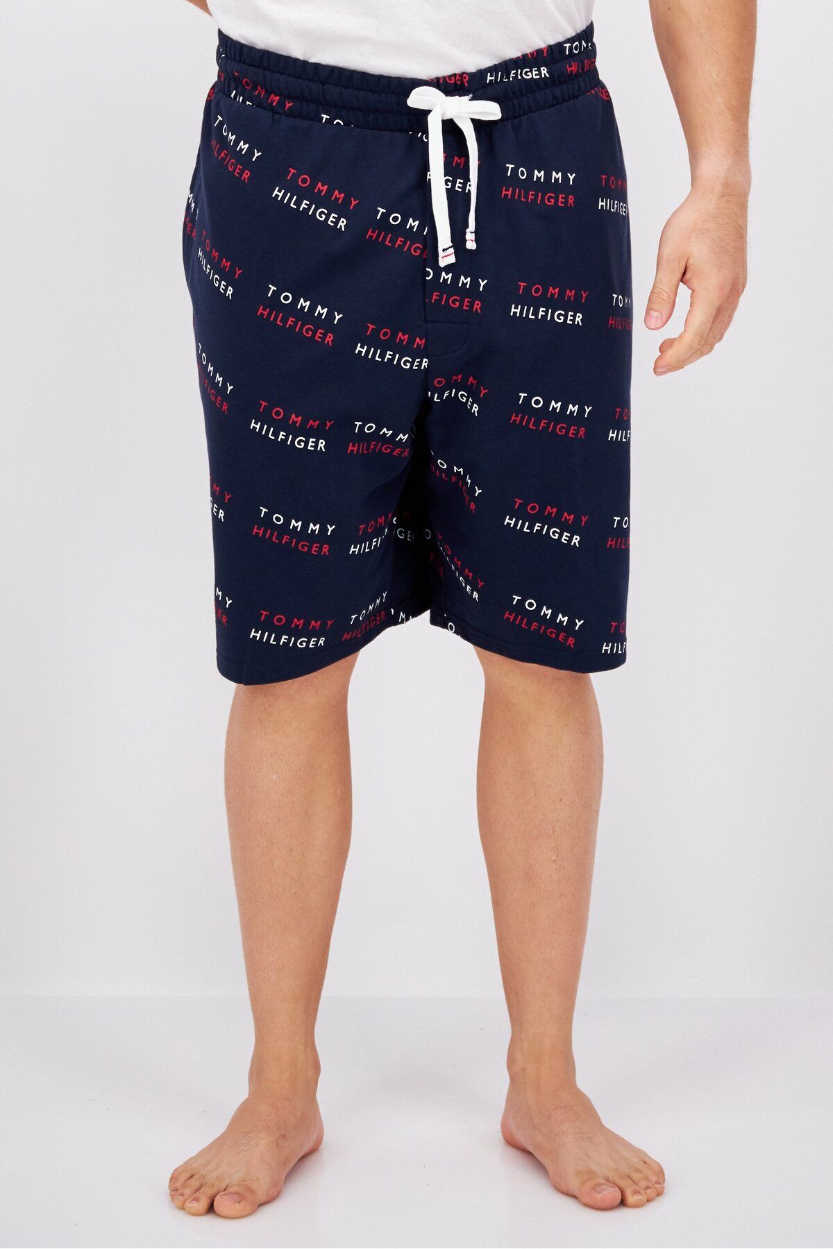 Tommy Hilfiger-Men Drawstring Printed Pajama Shorts, Navy Combo 1