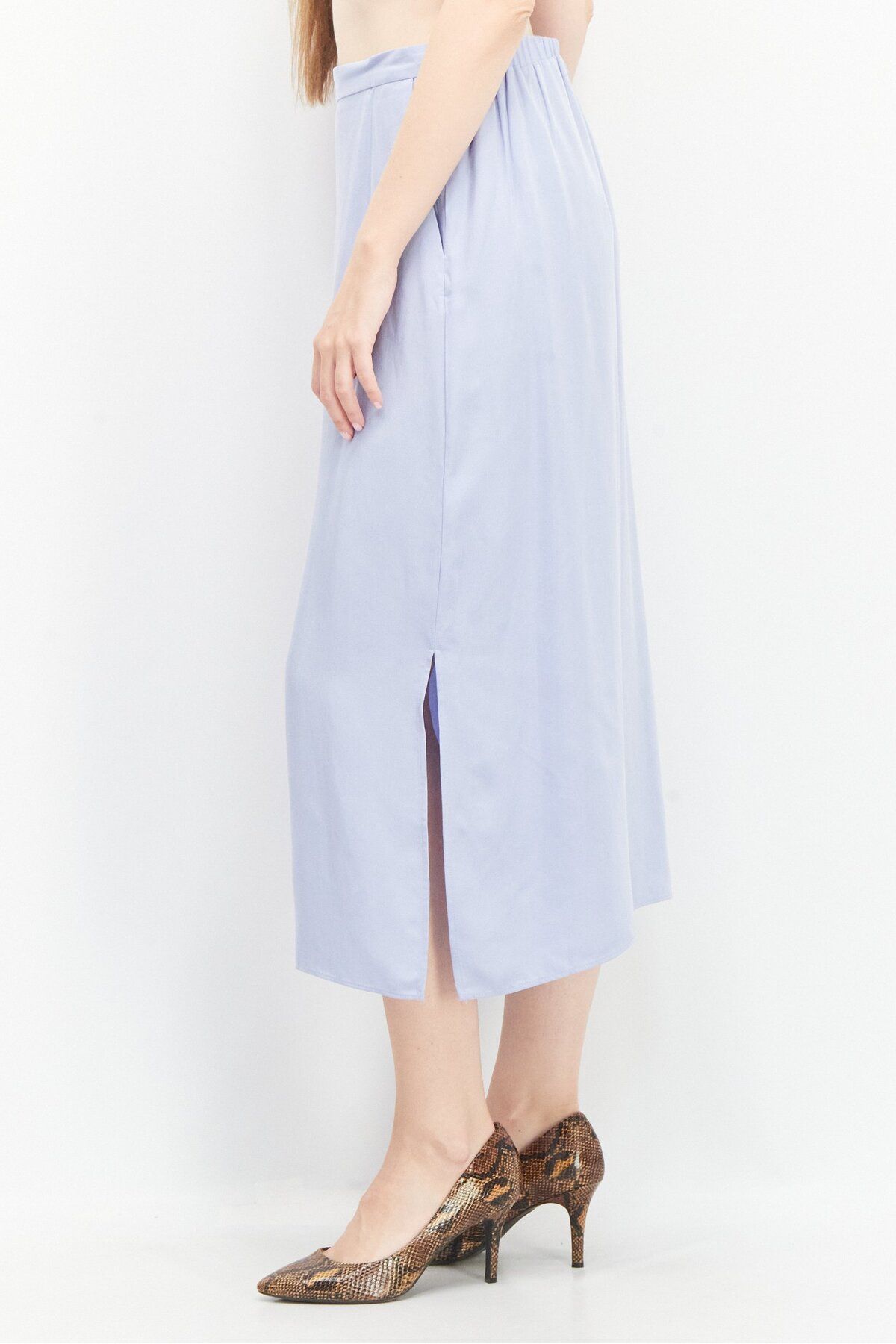 Tchibo-Women Solid Midi Skirt, Lavender 3