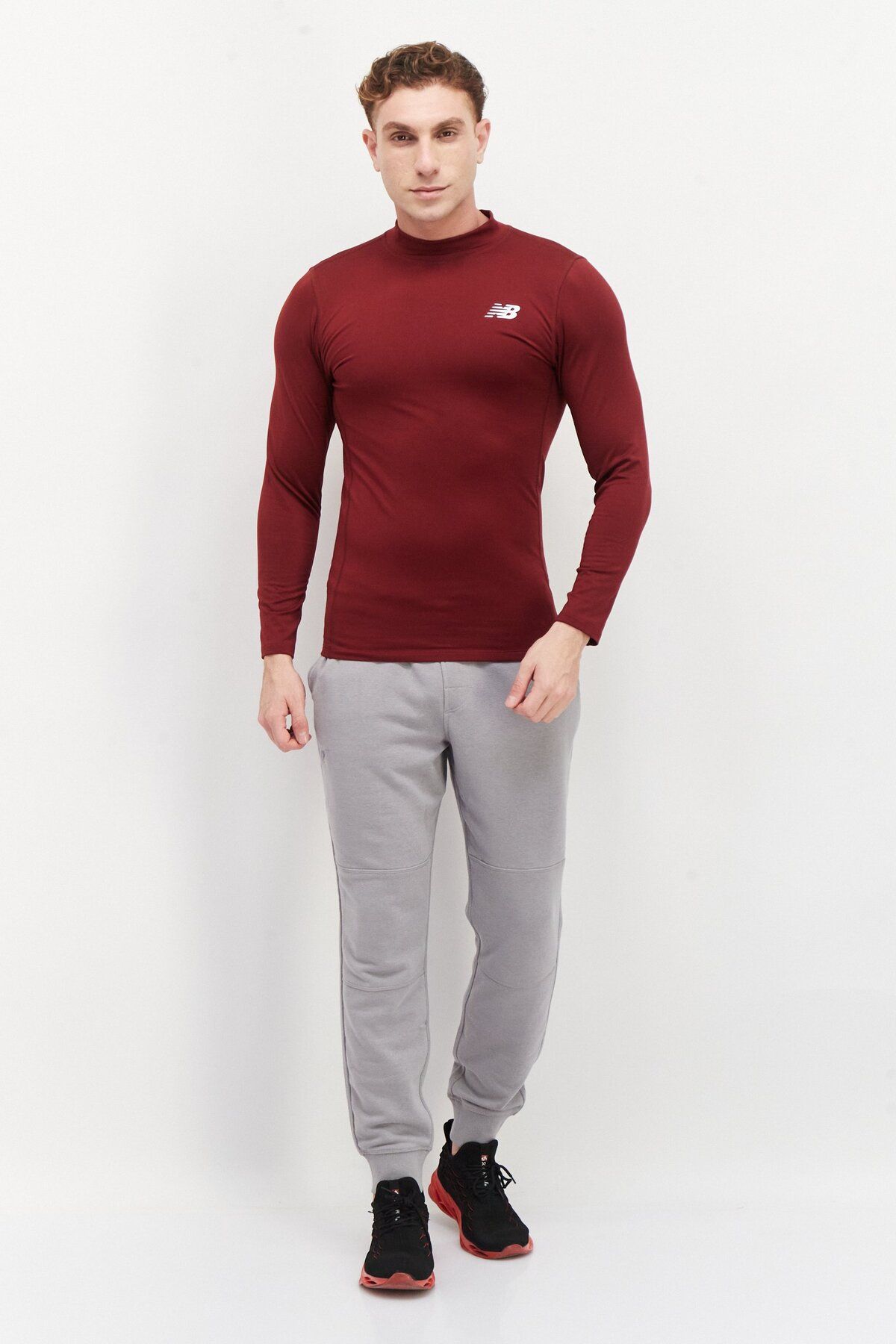 New Balance-Men Sportswear Fit Long Sleeves Training Sweatshirt, Maroon 2