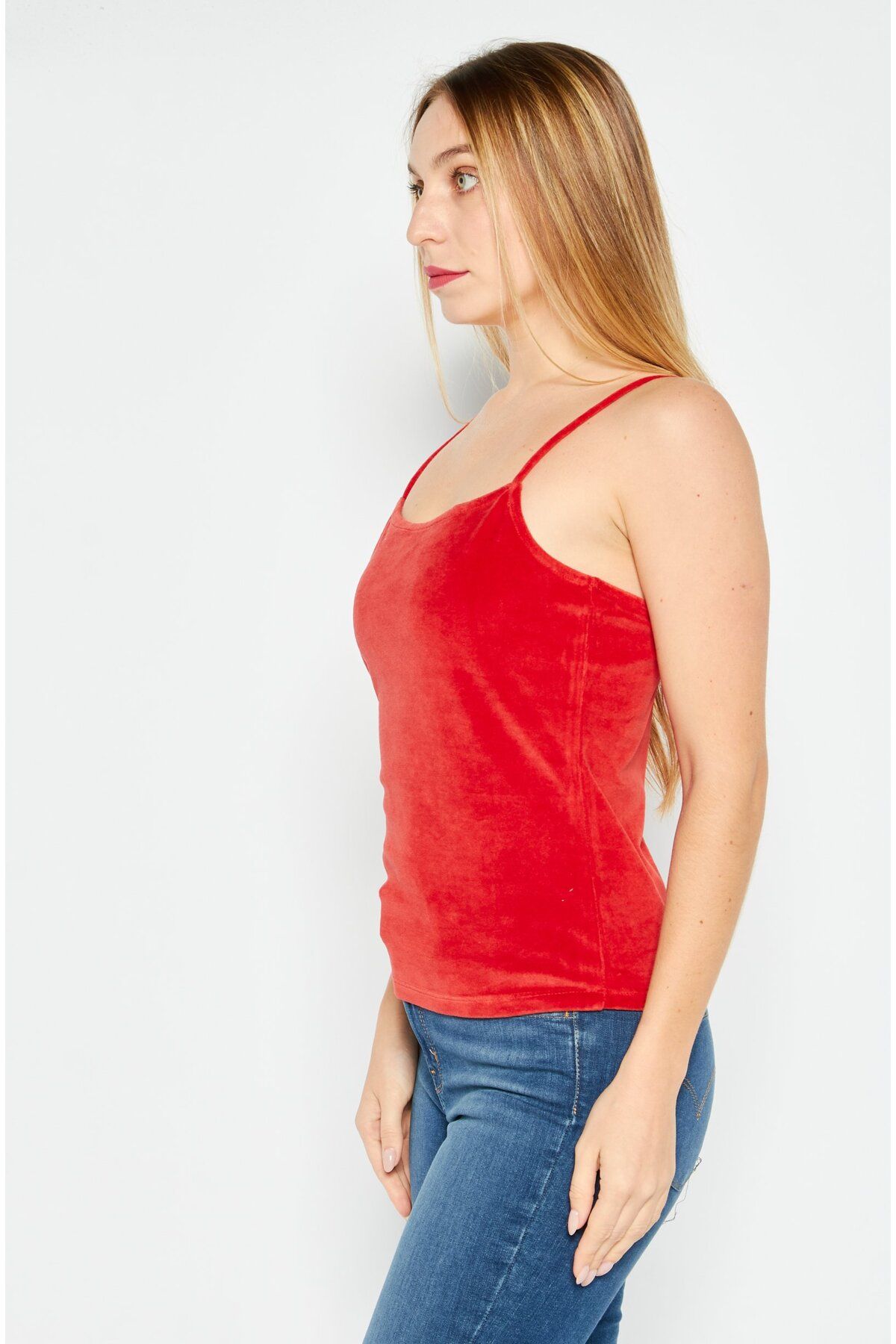 NA-KD-Women Square Neck Sleeveless Solid Top, Red 4