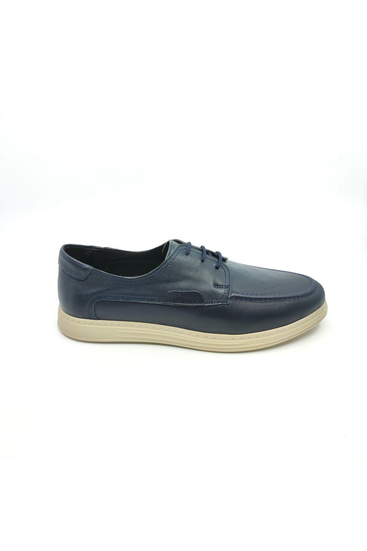 Modesa-271 Model Men's Navy Blue Leather Shoes 3