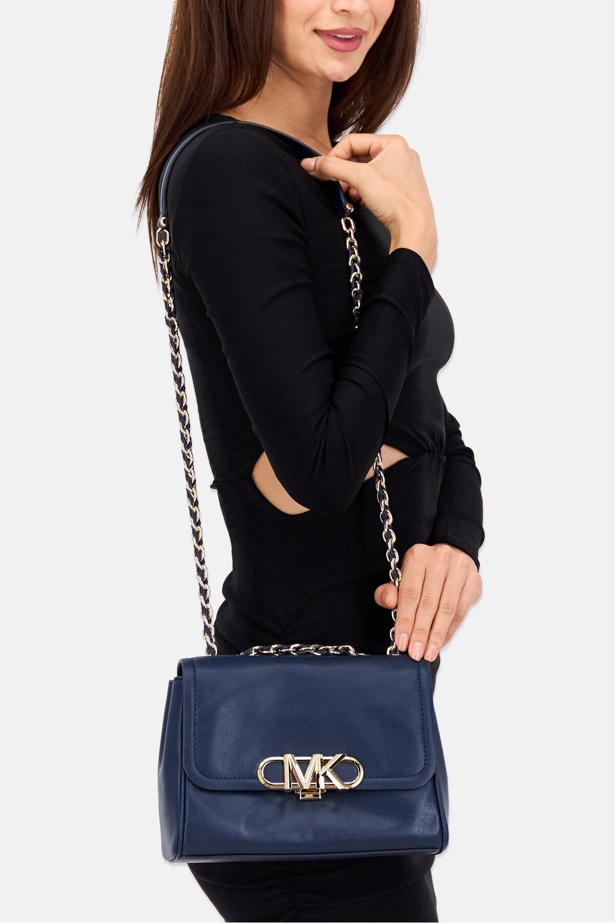 Michael Kors-Women Brand Logo Hand Bag 19 H x 26 L x 7 W cm, Navy 2