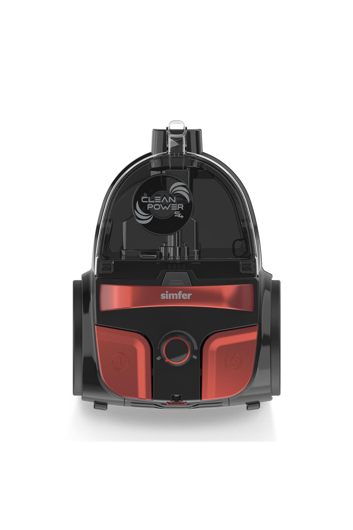 Resim Simfer SK-6302 800 W Toz Torbasız Elektrikli Süpürge-kırmızı 