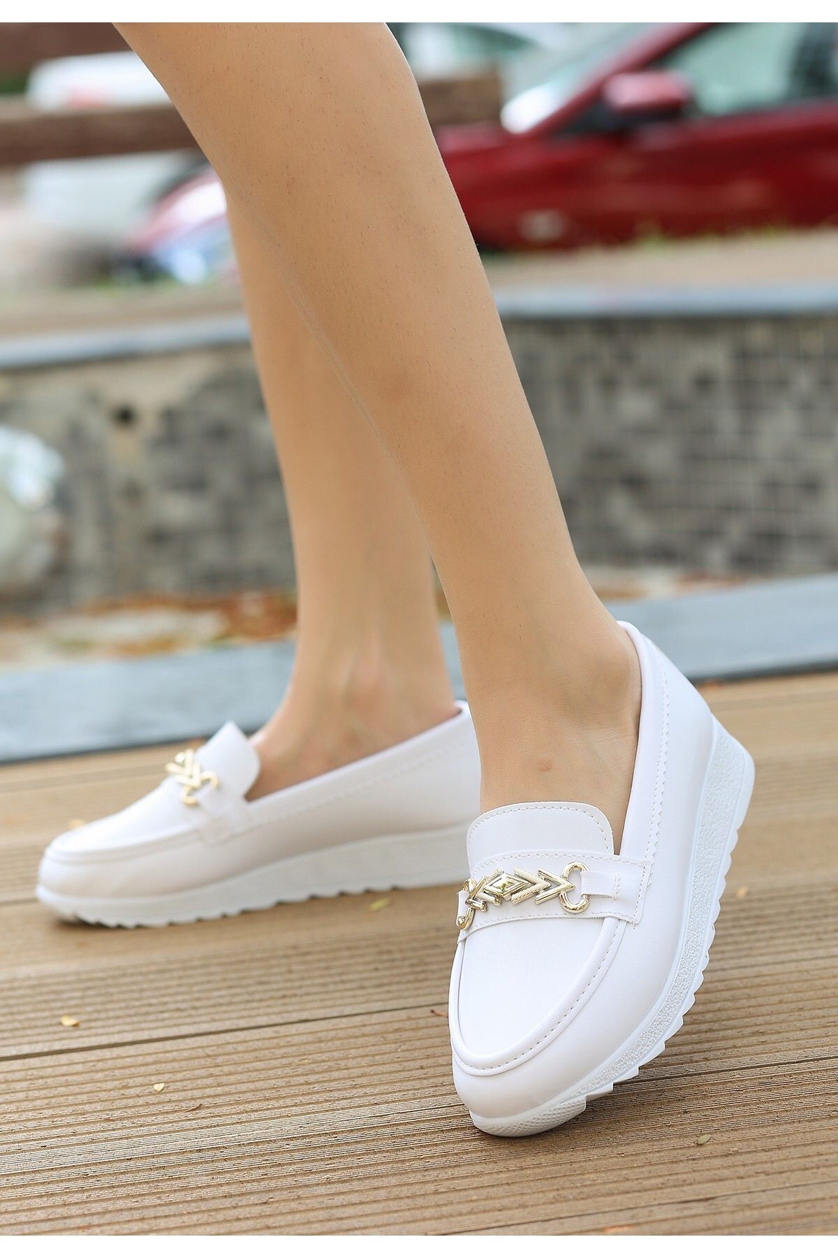 Norn Fashion-Leyd White Skin Ballerina Shoes 1