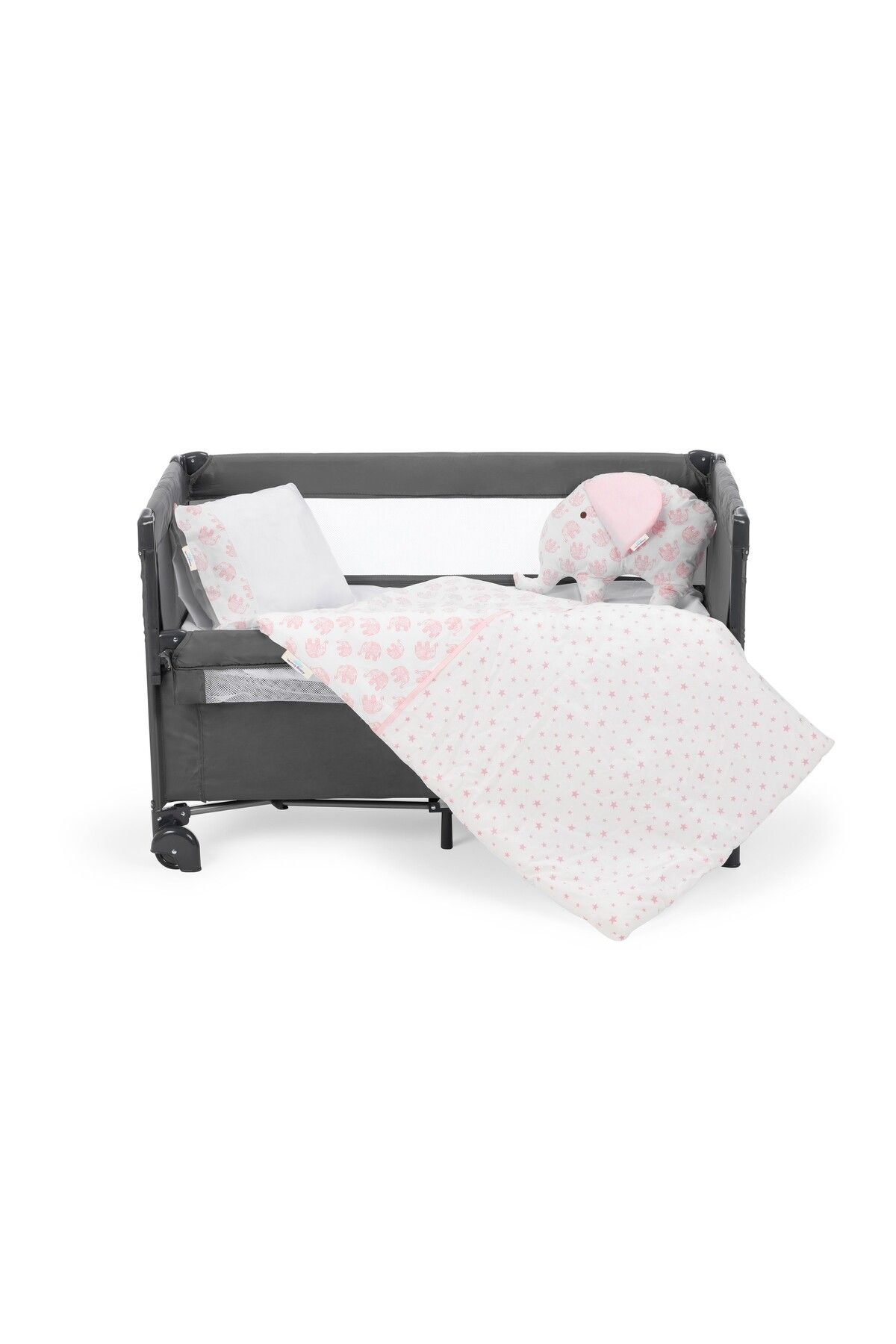 Amazex Store-Sema Baby 6 Piece Luxury Park Baby Sleeping Set - Pink Elephant 1