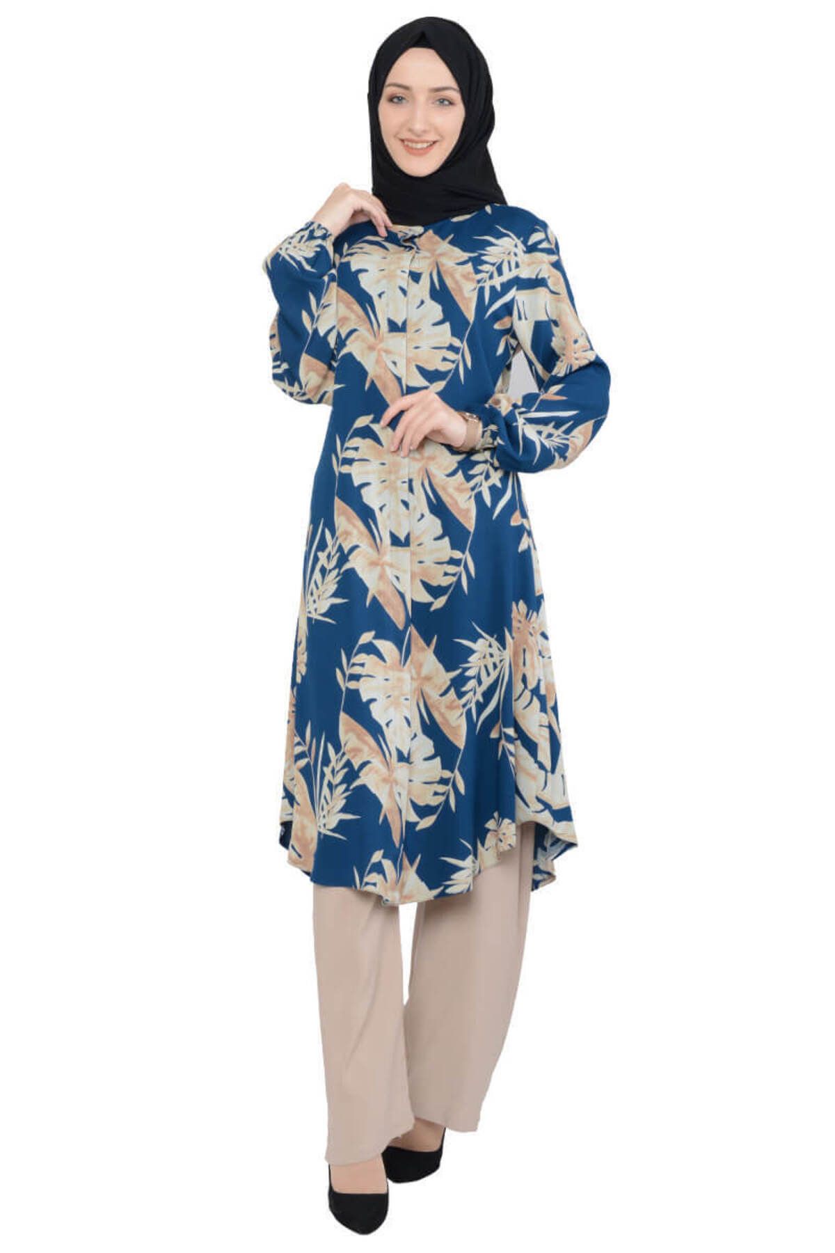 COXO Fashion`S Moda Çizgi Hijab Suit