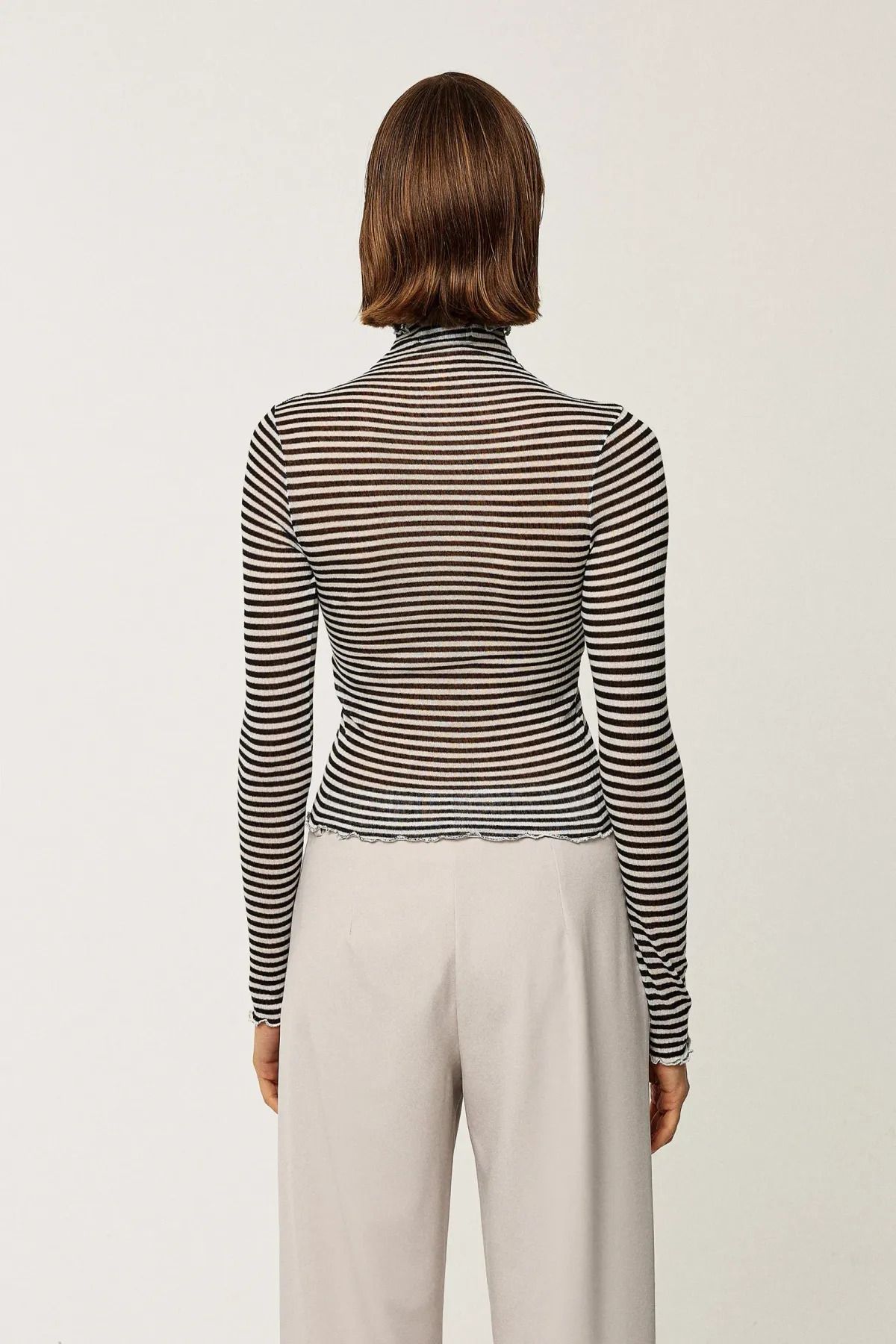 Hiccup-Half Turtleneck Striped Top 5