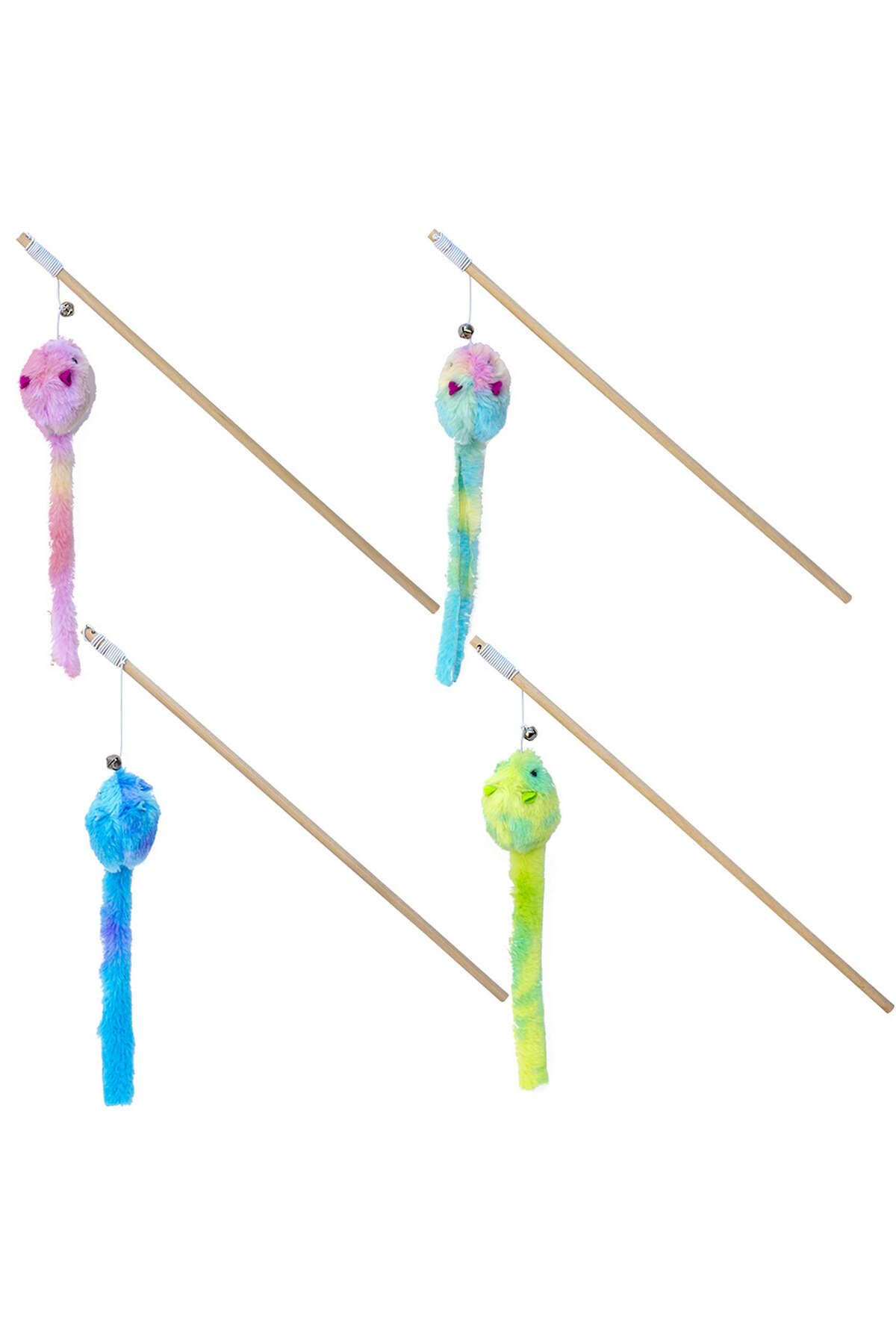 Eastland Ahşap Saplı Peluş Fareli Kedi Oltası 40 Cm GLSTD