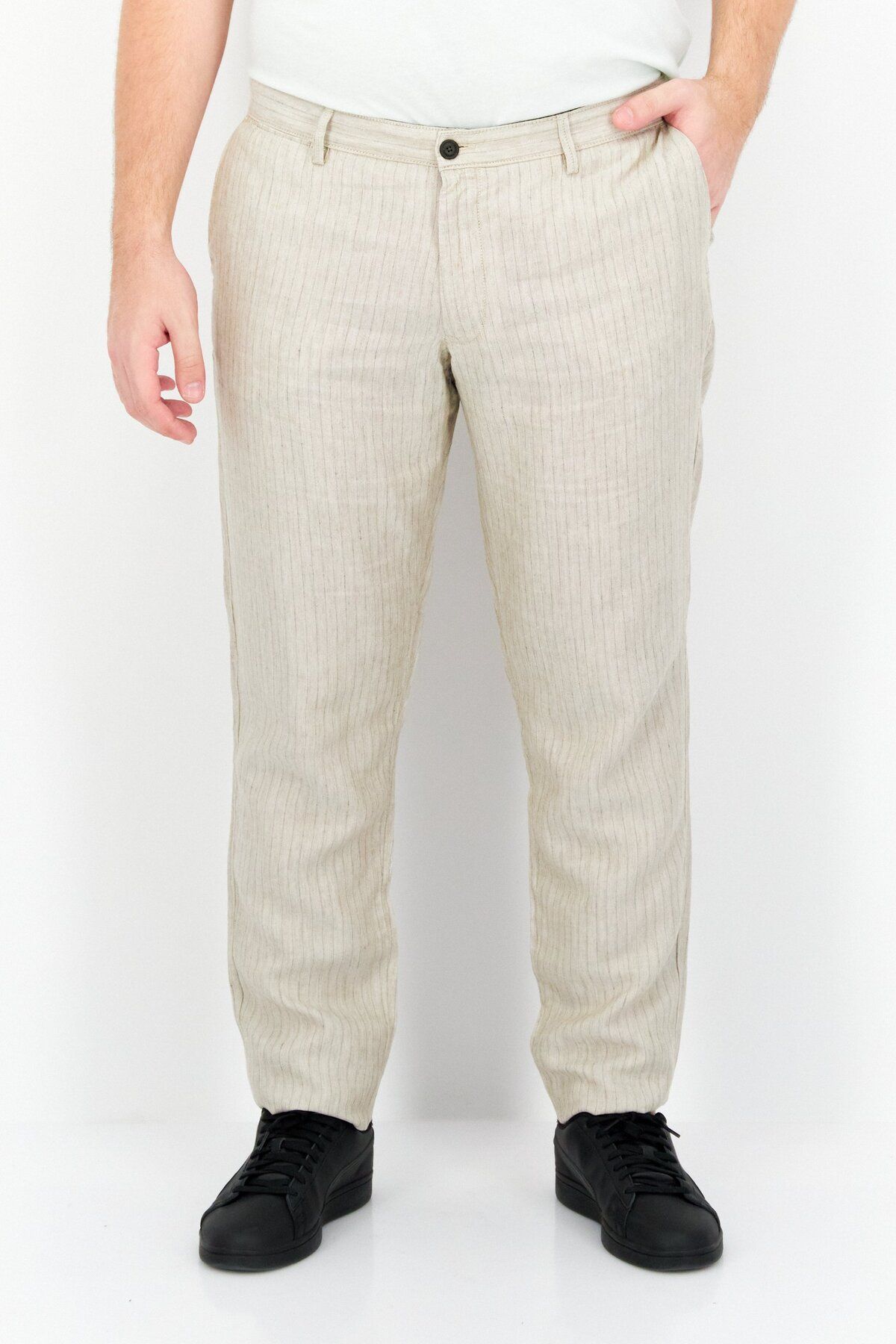 Trussardi Jeans-Men Regular Fit Stripe Chino Pants, Beige 1