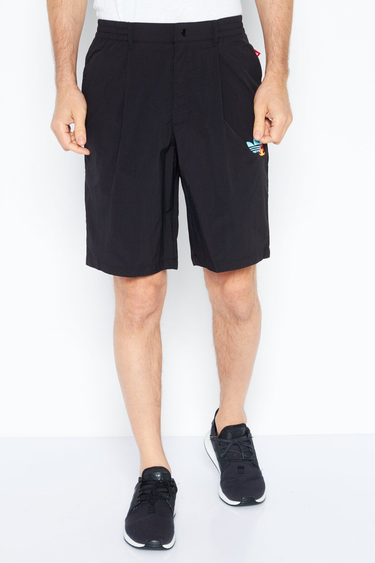 Adidas Originals-Men Sportswear Fit Training Brand Logo Short, Black 1