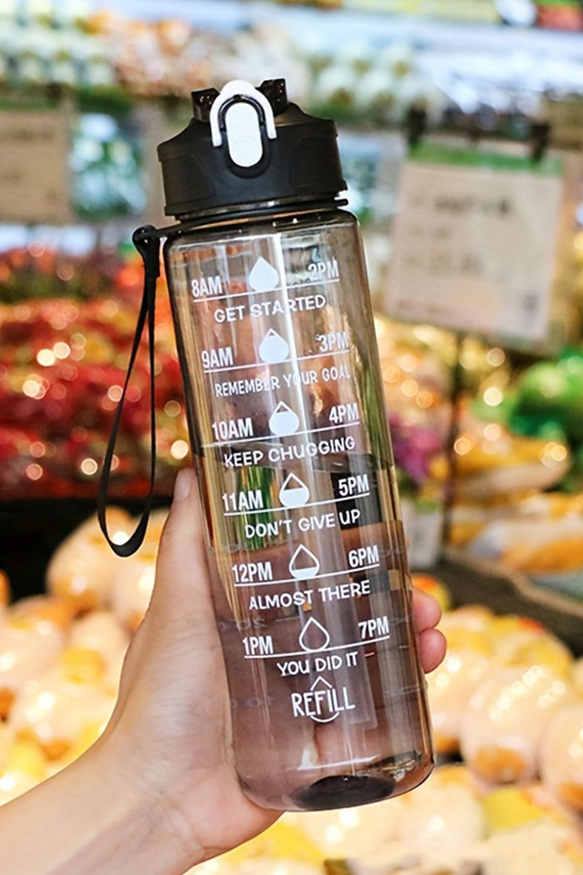 Siyah 900ml Suluk, Çocuklar, Sporcular Ve Günlük Kullanıma Uygun, Bpa Içermez.