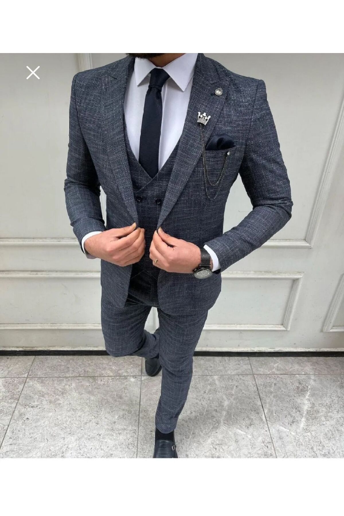 MASSARO Slimfit Yelekli Takım Elbise