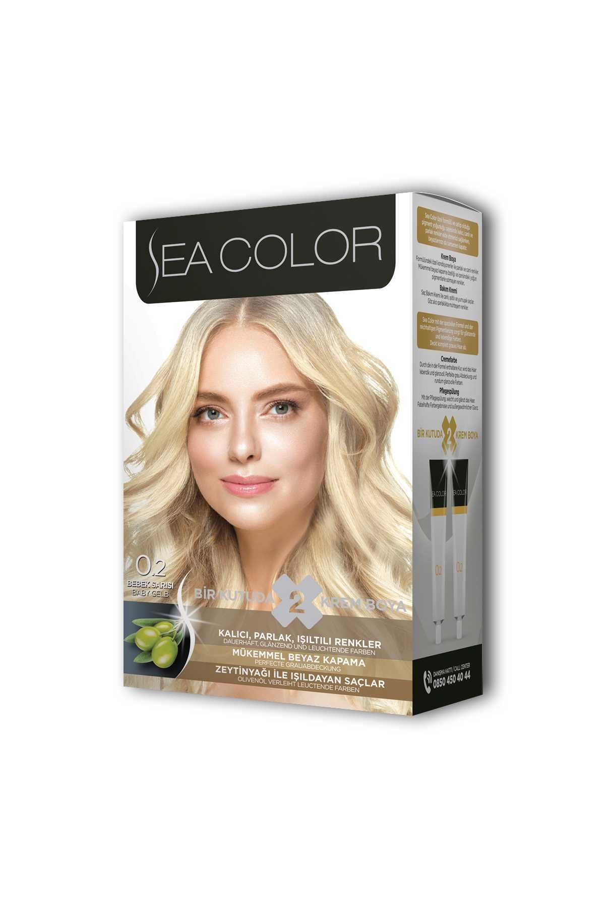 Sea Color 2 Tüp Krem Saç Boyası Seti Bebek Sarısı No:0.2