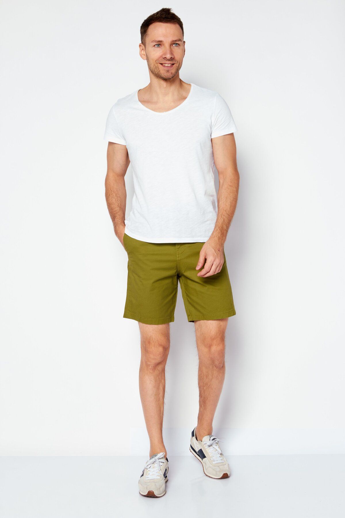 Selected Homme-Men Solid Basic Short, Olive 2