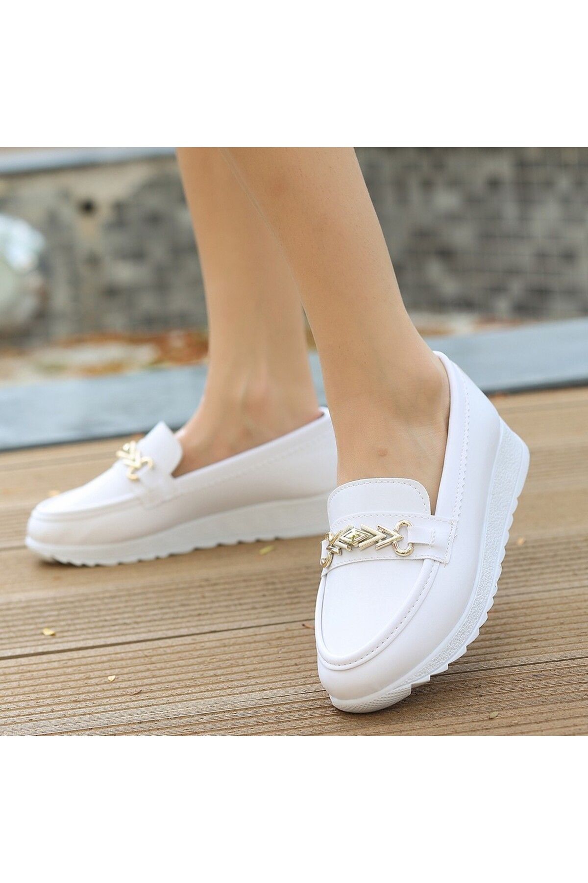 Norn Fashion-Leyd White Skin Ballerina Shoes 4