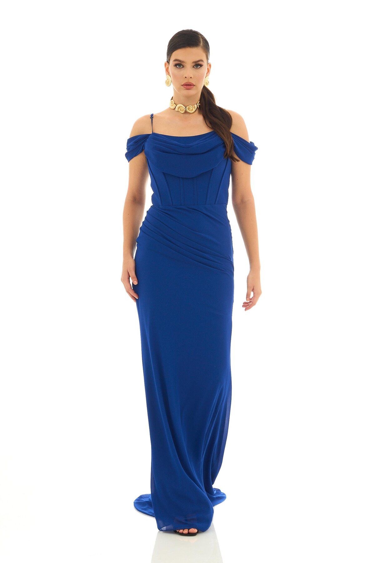 Carmen-Long Saks Chiffon Evening Dress - Strappy Dress 4