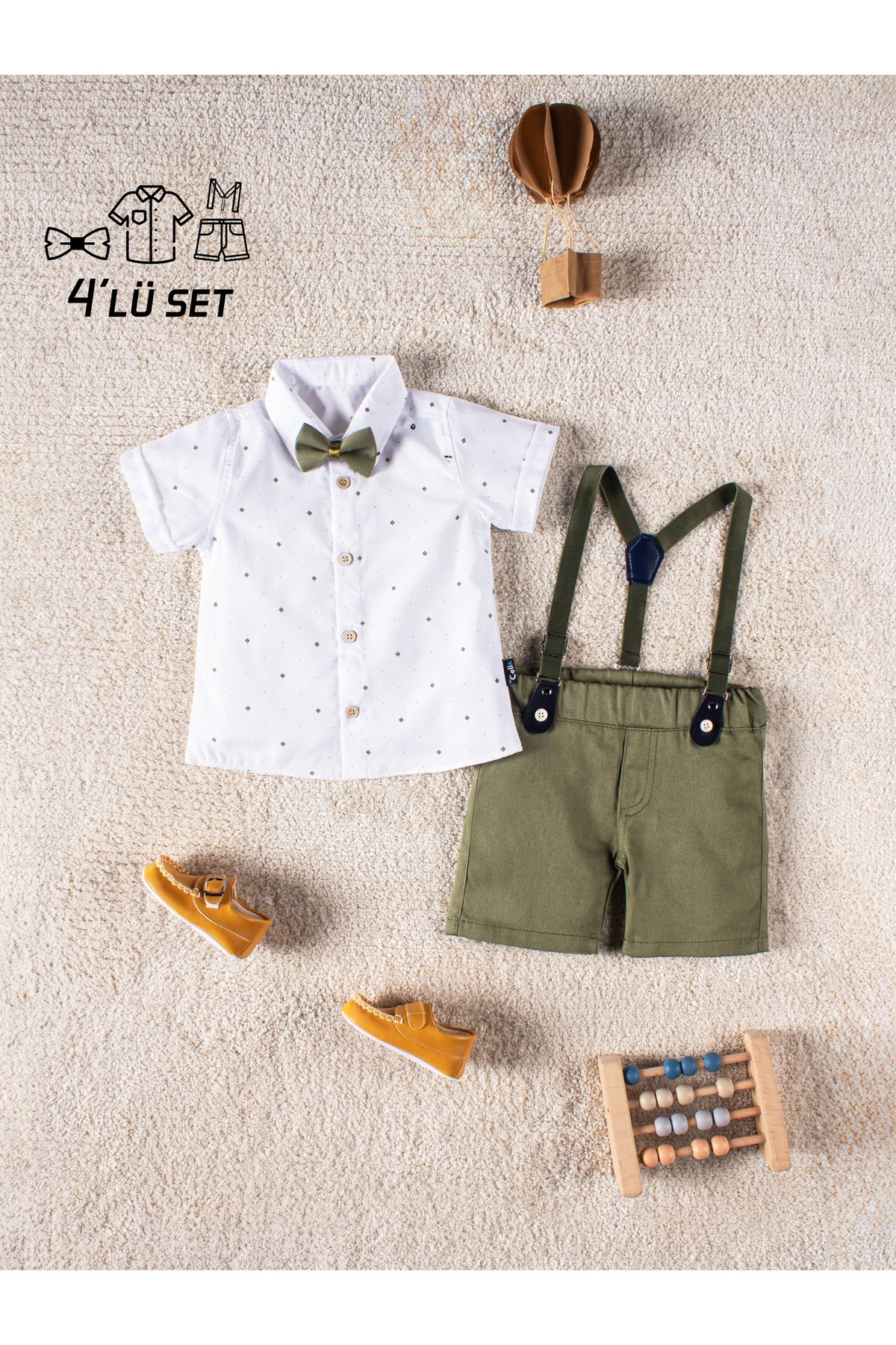 Mai Perla 4 Parça Yazlık Erkek Çocuk Gömlekli Slopetli Özel Gün Takım fotoğrafı 4 (önizleme)