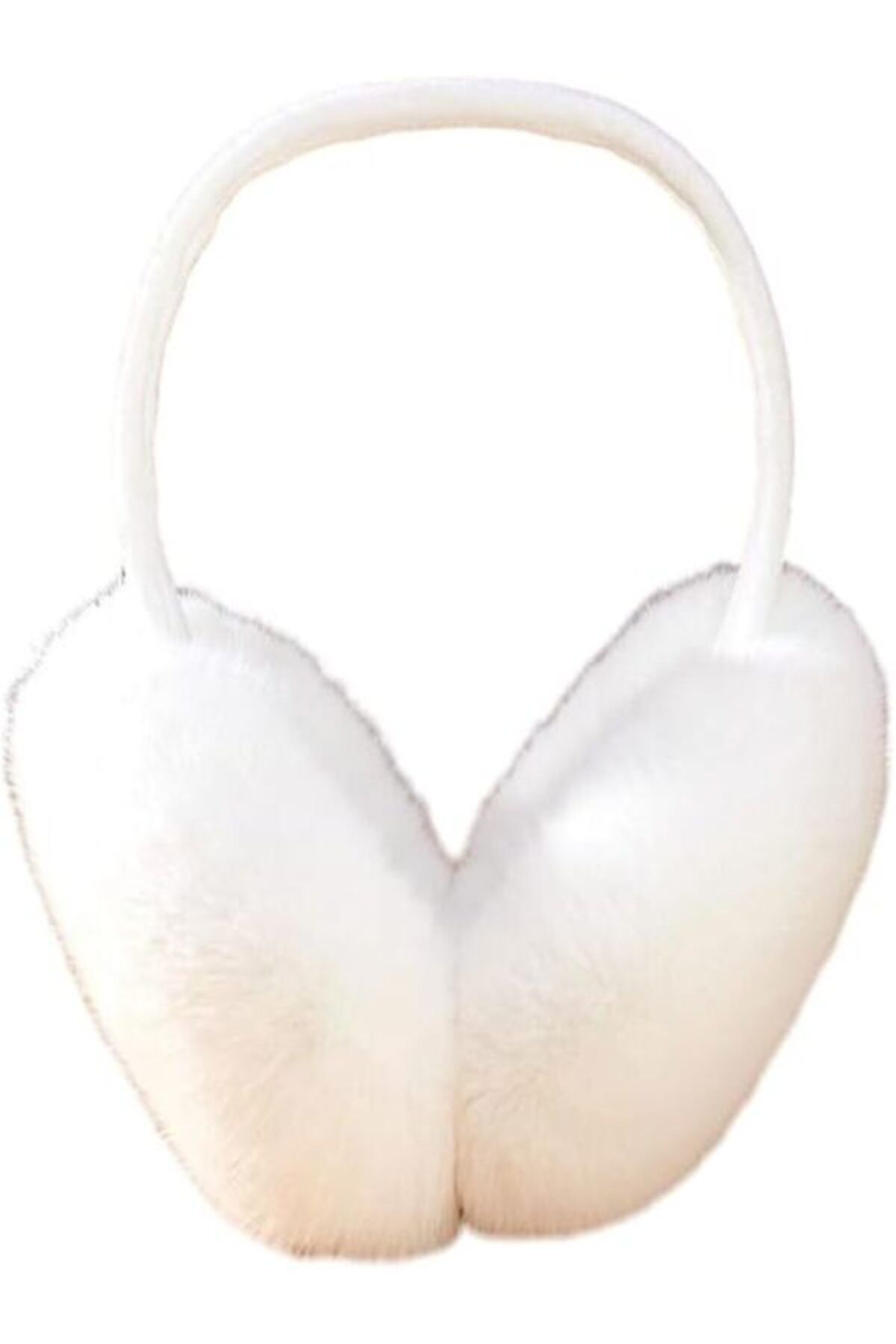 Mihos-Women's White Plush Earmuff 1