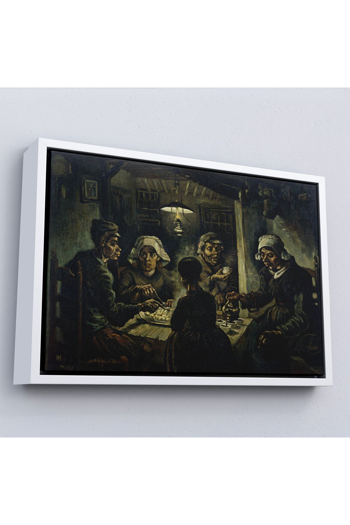 Jusoon Çerçeveli Vincent Van Gogh Patates Yiyenler Tablo - The Potato Eaters By-7169