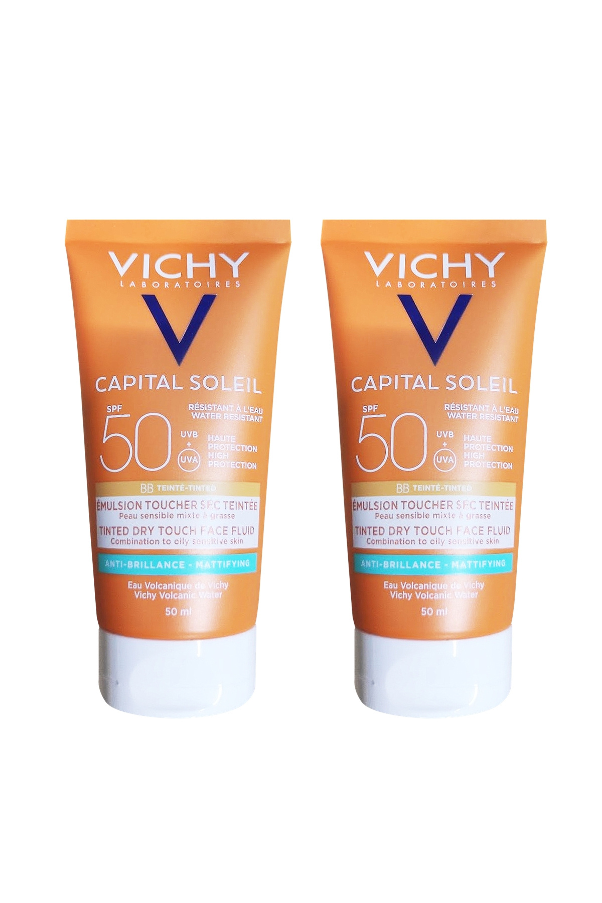 Vichy Capital Soleil Tinted Dry Touch Fluid Spf 50 Parlama Karşıtı Renkli Güneş Kremi 50 ml 2 Adet