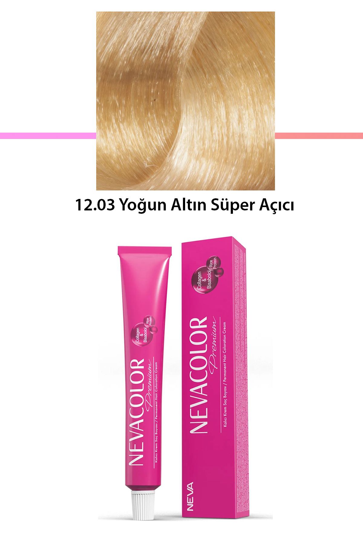 Neva Color Premium 12.03 Yoğun Altın Süper Açıcı - Kalıcı Krem Saç Boyası 50 g Tüp