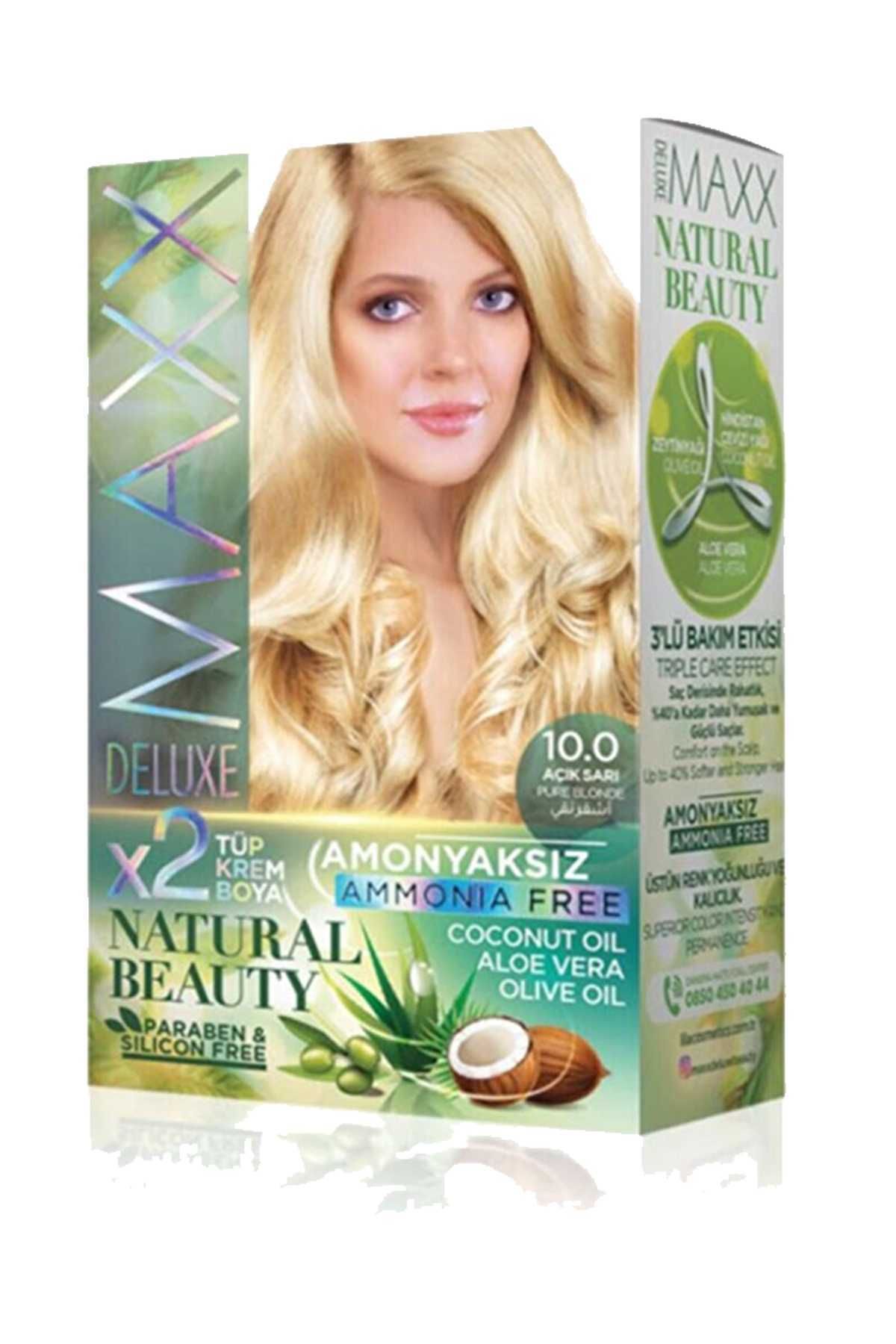 MAXX DELUXE Natural Beauty Amonyaksız Saç Boyası 10.0 Açık Sarı