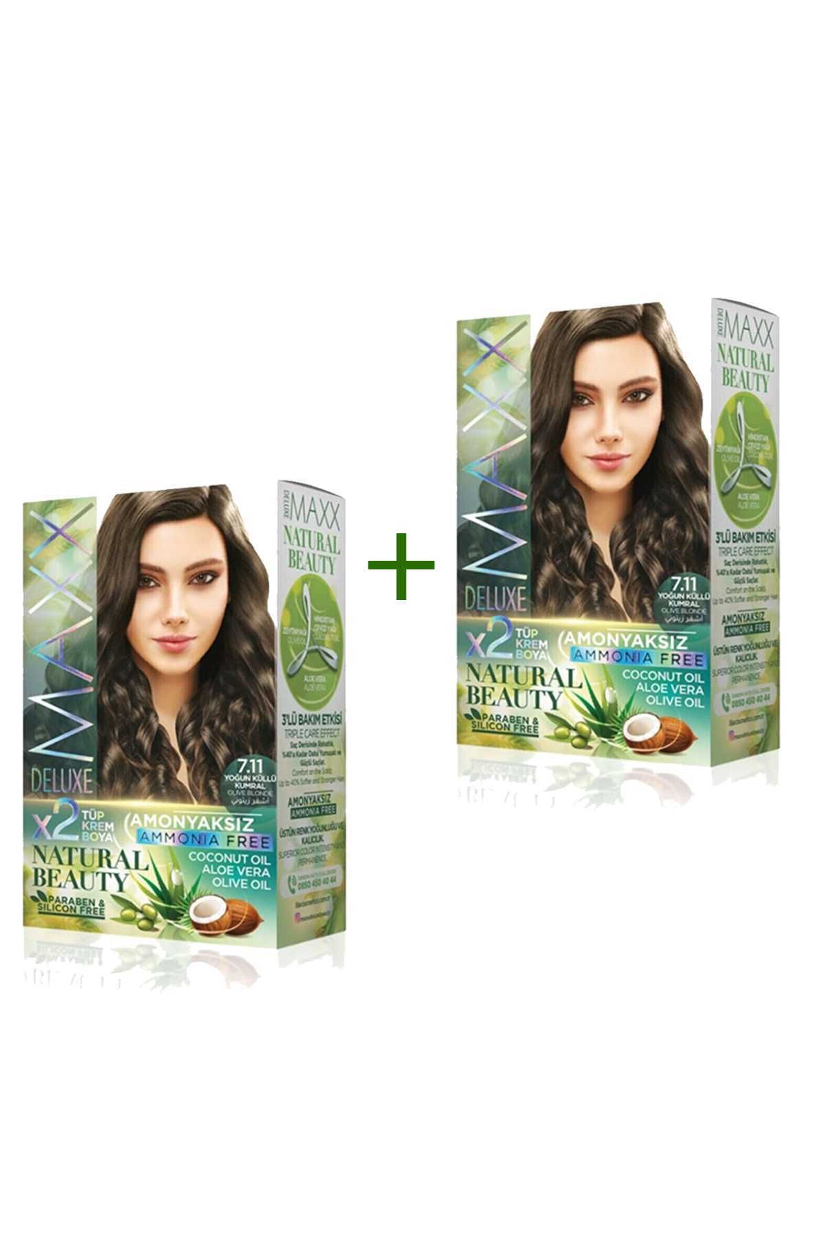 Kareem 2 Paket Natural Beauty Amonyaksız Saç Boyası 7.11 Yoğun Küllü Kumral