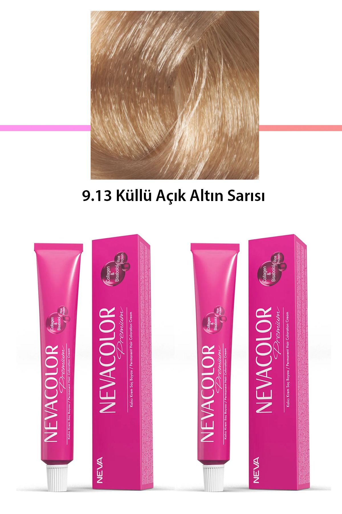 Kareem 2 li Set Premium 9.13 Küllü Açık Altın Sarısı - Kalıcı Krem Saç Boyası 2 X 50 g Tüp