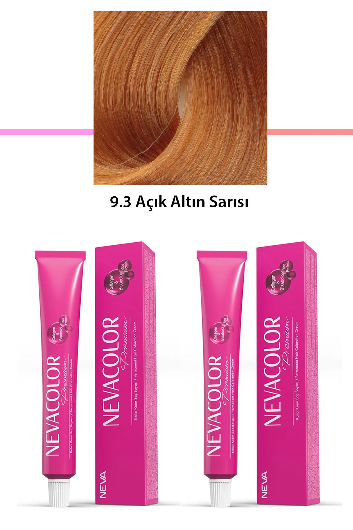 Neva Color 2 li Set Premium 9.3 Açık Altın Sarısı - Kalıcı Krem Saç Boyası 2 X 50 g Tüp