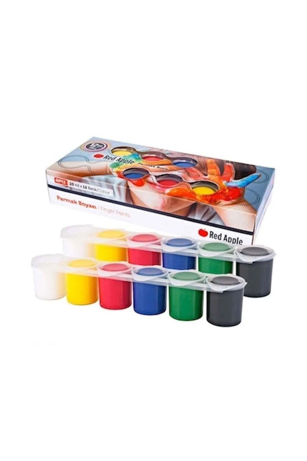 Angoravi Red Apple Parmak Boyası Sıralı 12 Renk 12x25 ml