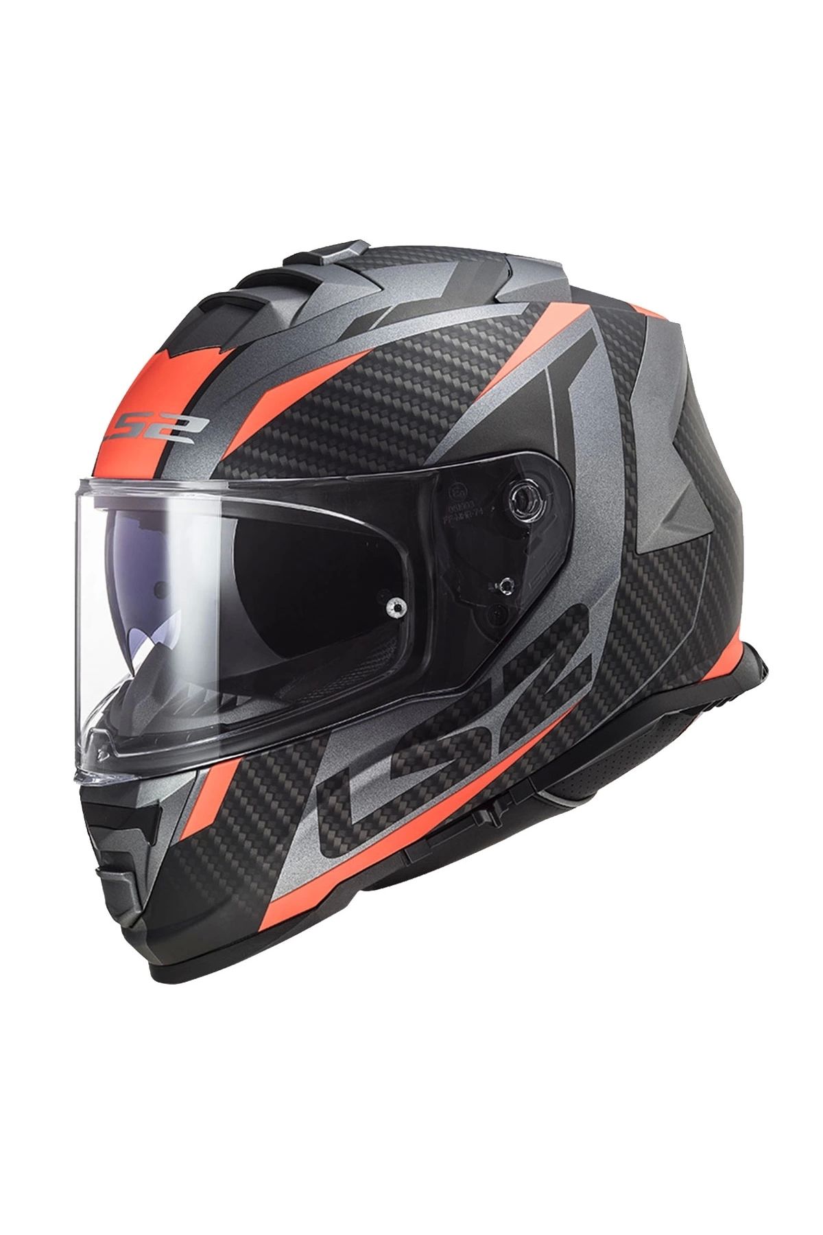 LS2 Storm 2 Racer Mat Tıtanıum-neon Turuncu Kask