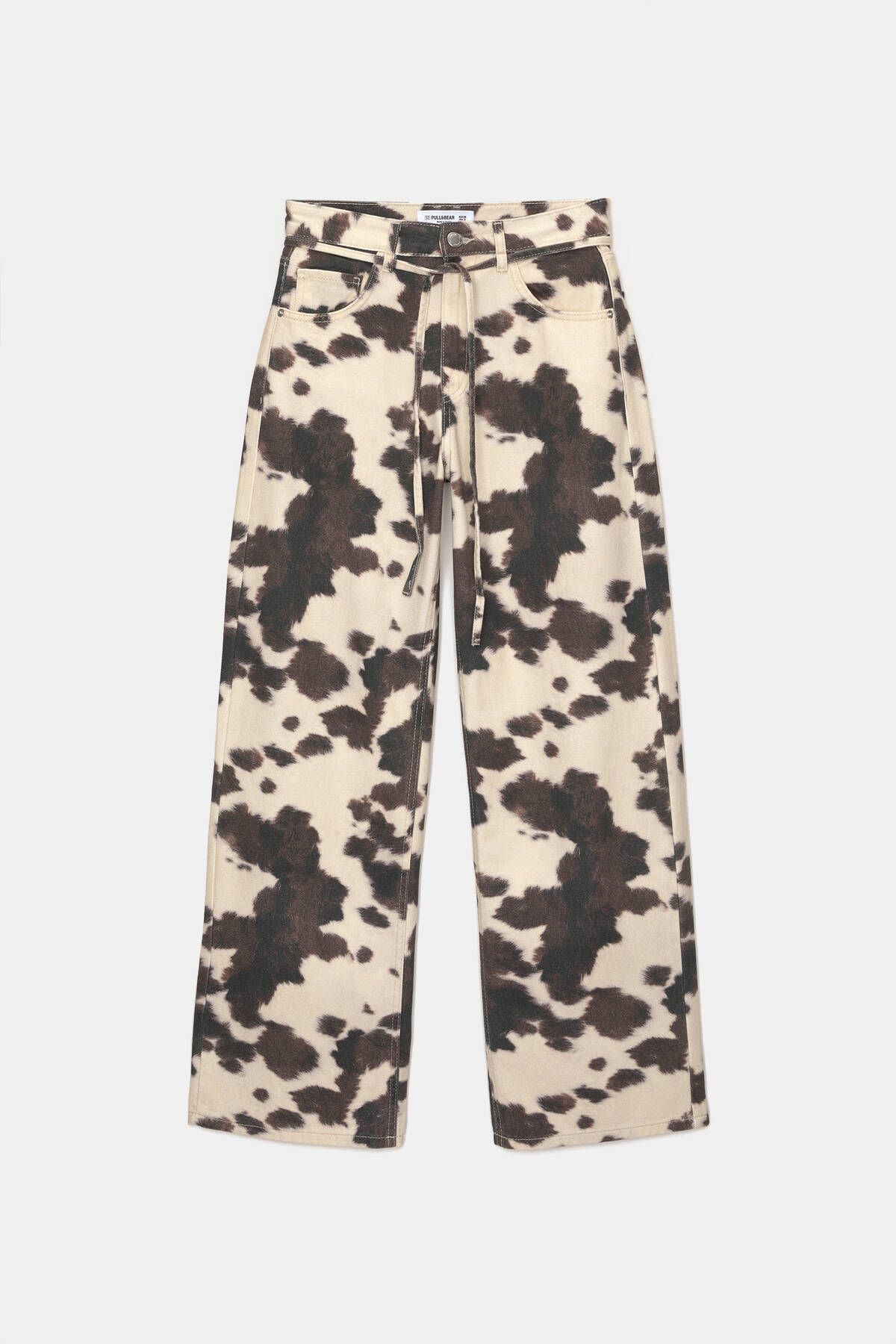 Pull & Bear-Baggy Pants with Cow Print 7